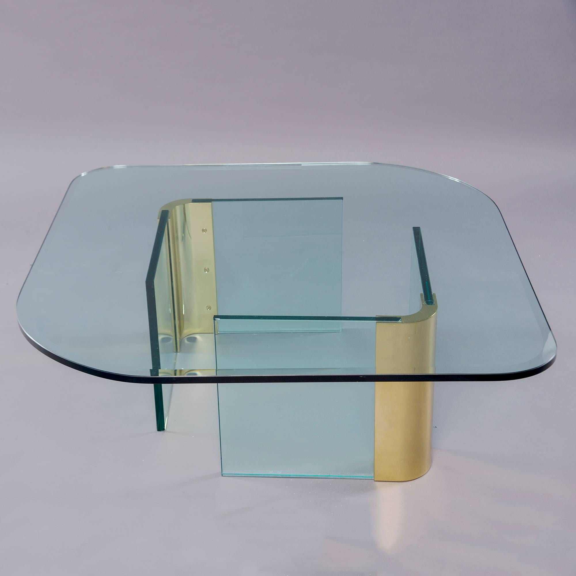 Mid-Century Modern Midcentury Pace Brass and Glass Cocktail Table