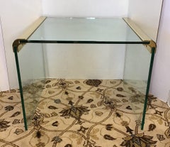 Mid Century Pace Collection Brass and Glass Waterfall End Table by Leon Rosen