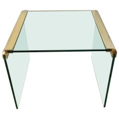 Mid Century Pace Collection Brass and Glass Waterfall End Table by Leon Rosen