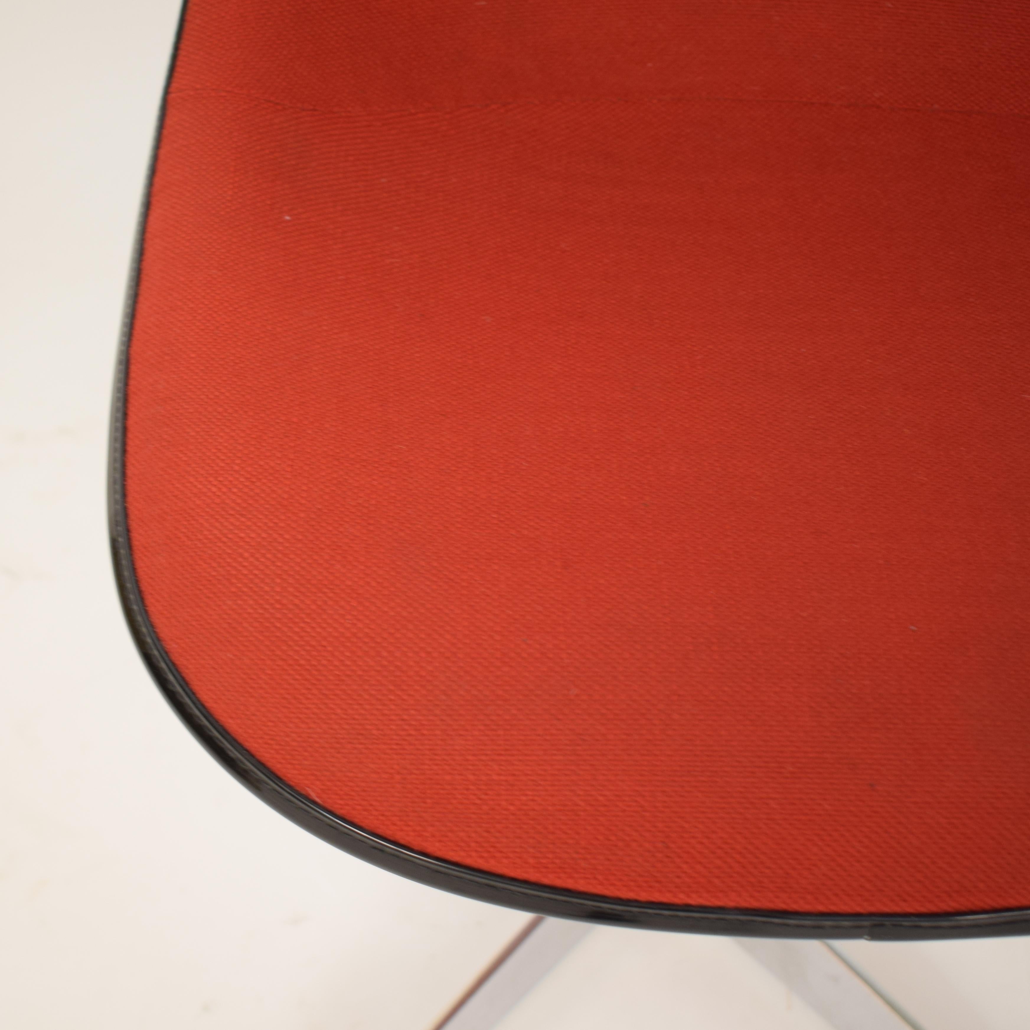 Mid-Century Modern Midcentury Padded Red Side /Pedestal Chair by Eames by Vitra for Herman Miller
