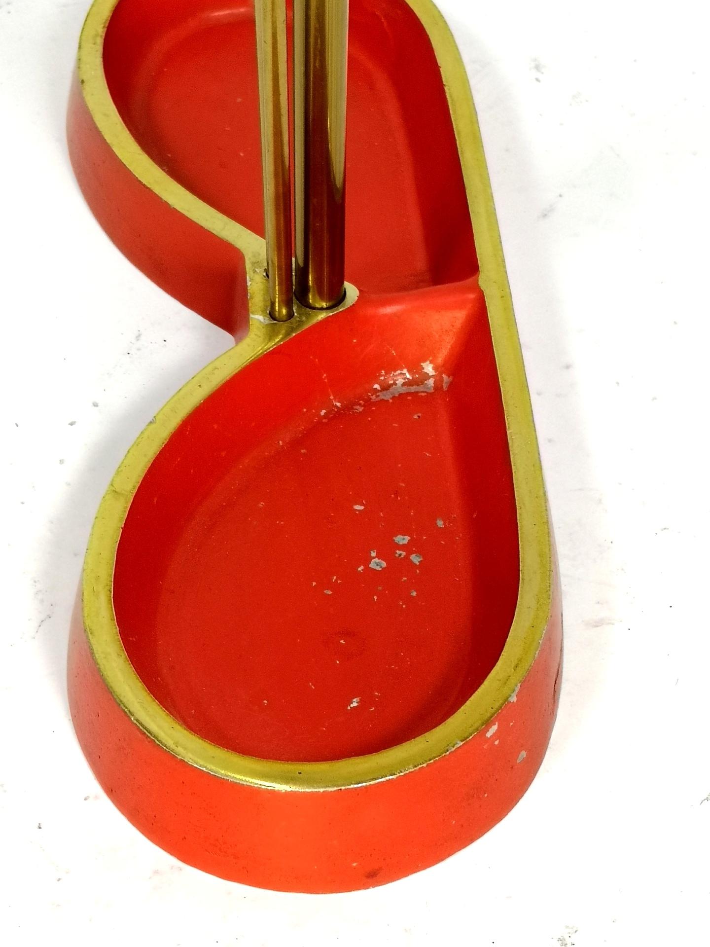 European Mid Century Painted Brass Umbrella Stand, 1960's For Sale