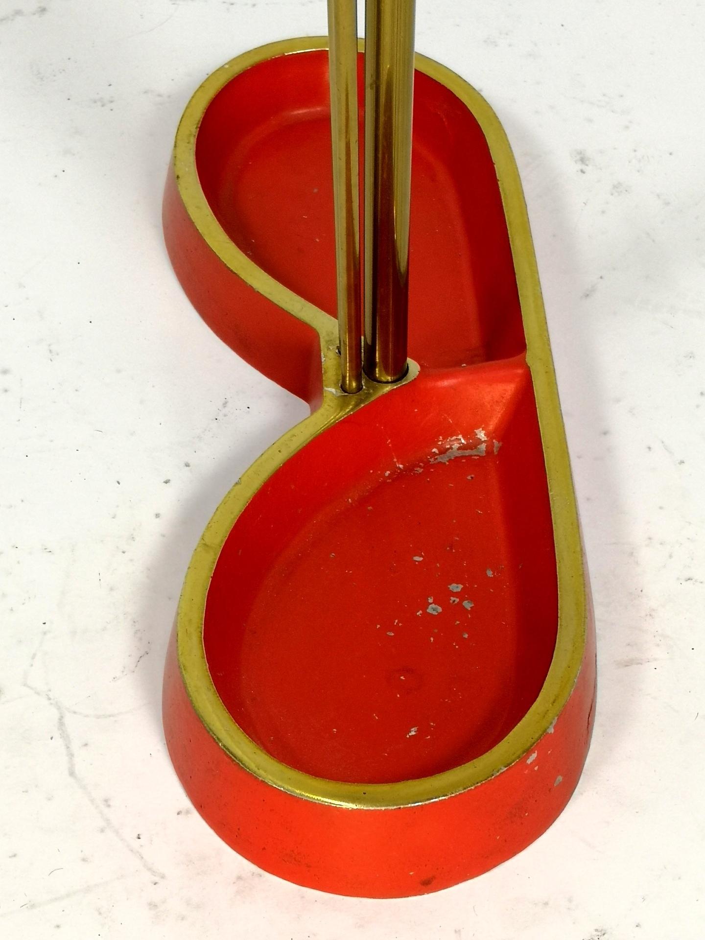 Mid Century Painted Brass Umbrella Stand, 1960's In Good Condition For Sale In Budapest, HU