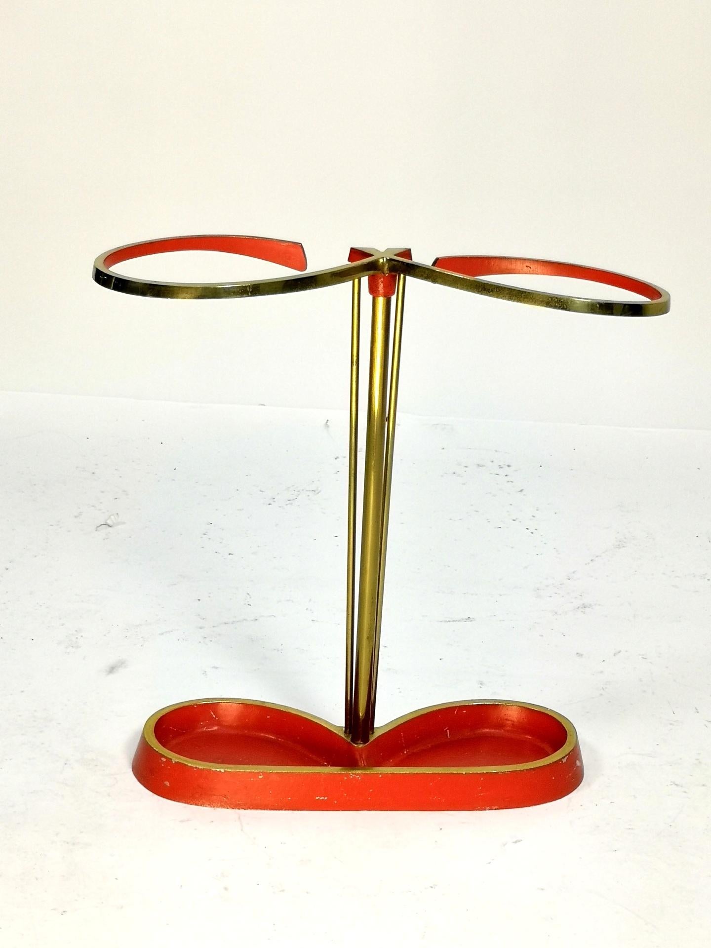 Mid Century Painted Brass Umbrella Stand, 1960's For Sale 1