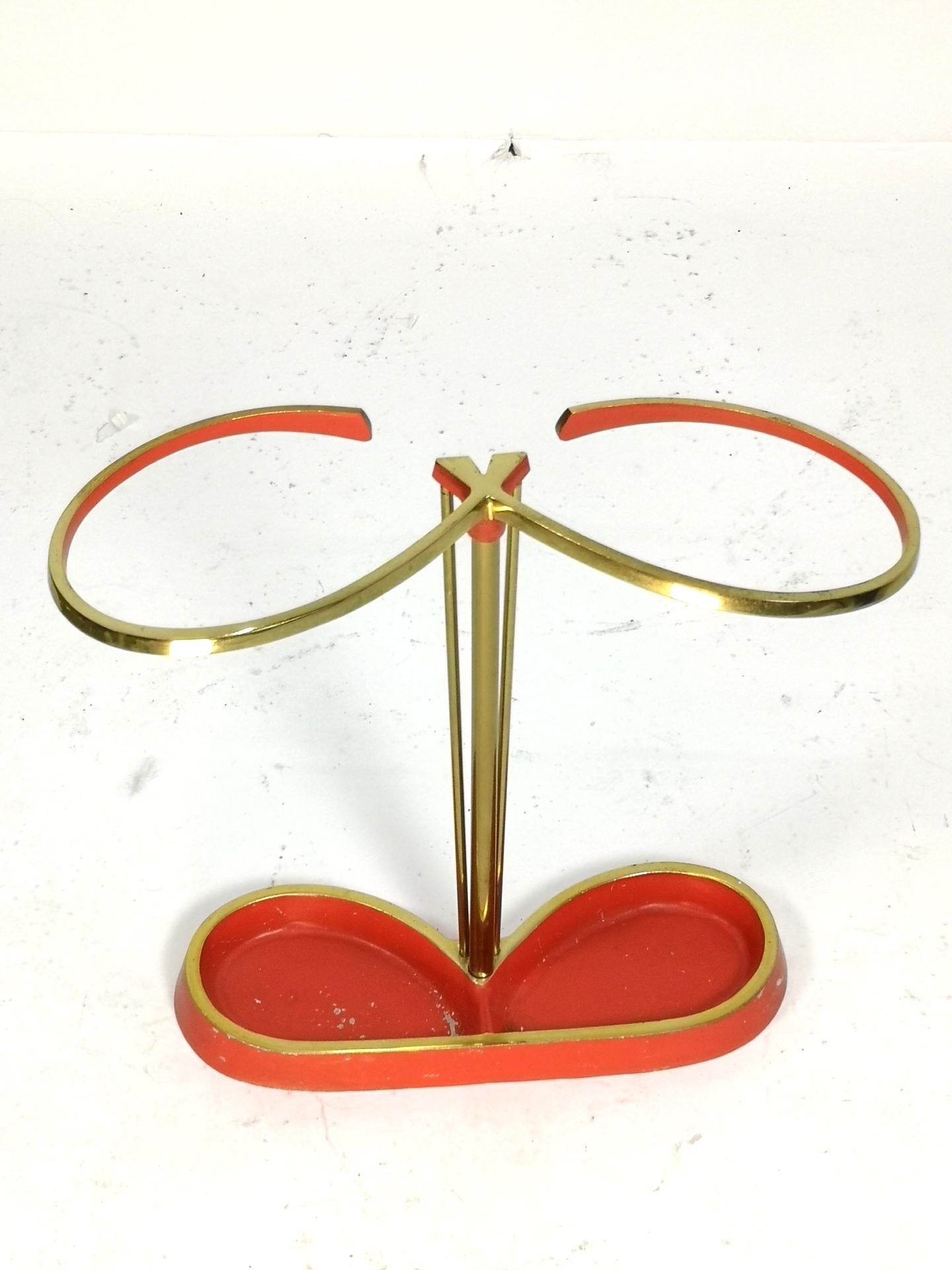 Mid Century Painted Brass Umbrella Stand, 1960's For Sale 2