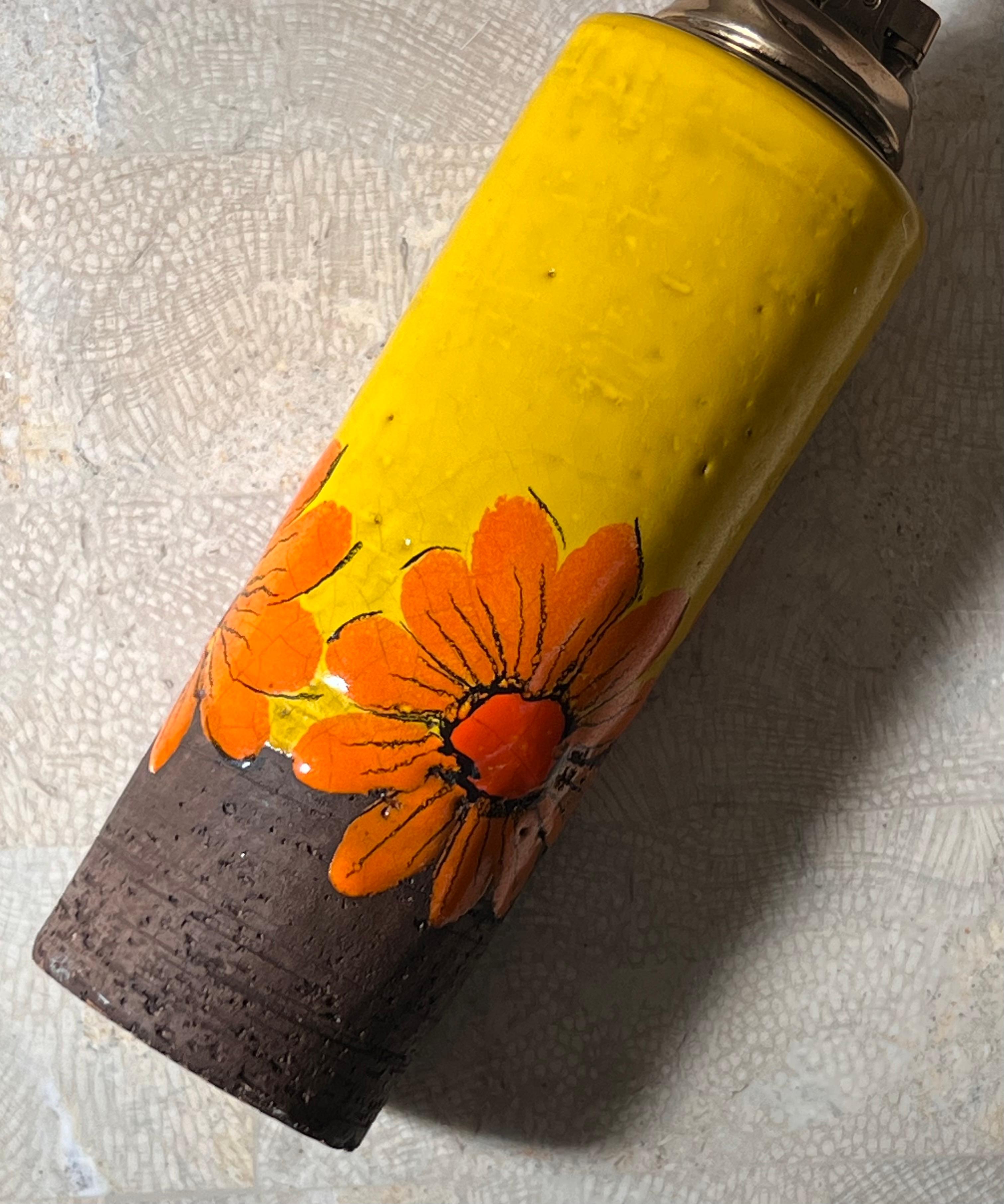 Mid century painted ceramic lighter by Aldo Londi for Bitossi, 1960s For Sale 4