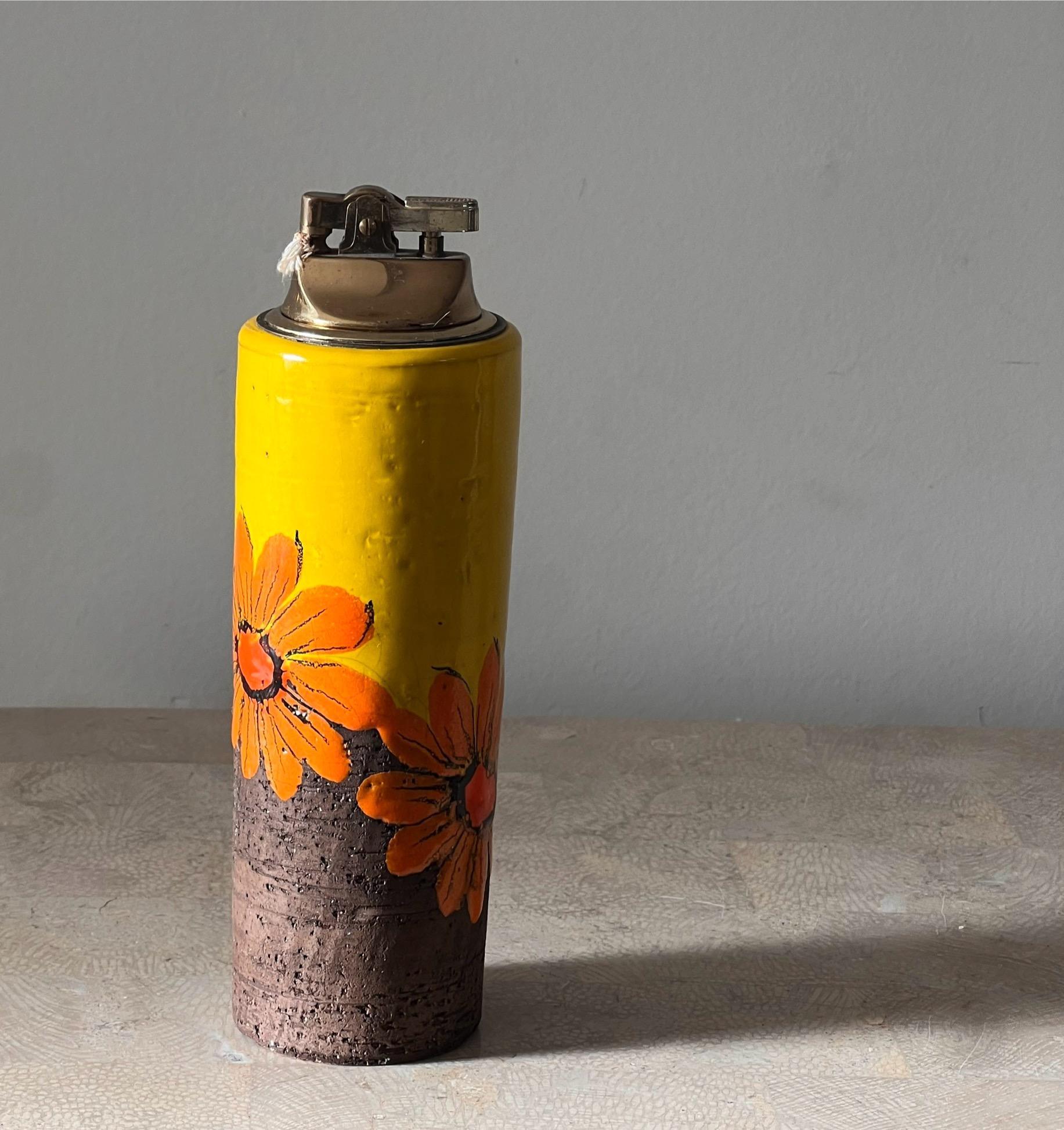 Mid century painted ceramic lighter by Aldo Londi for Bitossi, 1960s For Sale 5