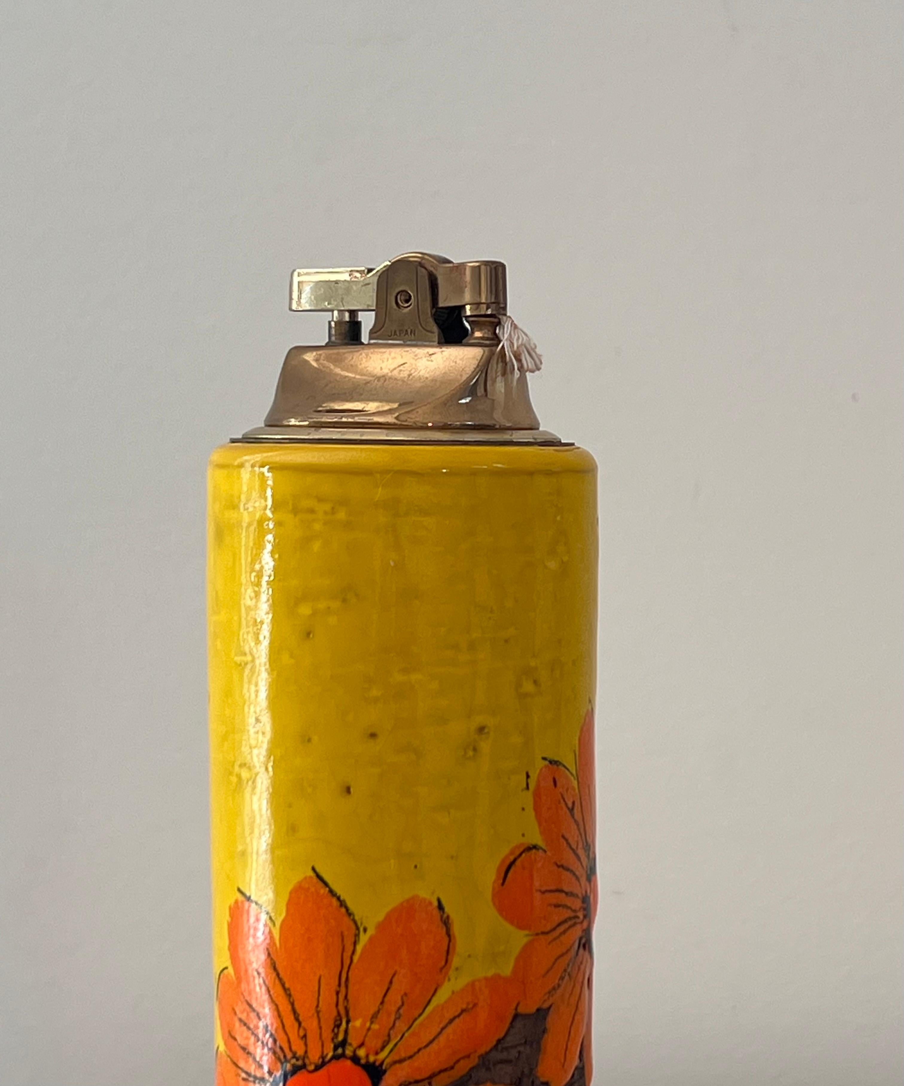 Mid century painted ceramic lighter by Aldo Londi for Bitossi, 1960s For Sale 8