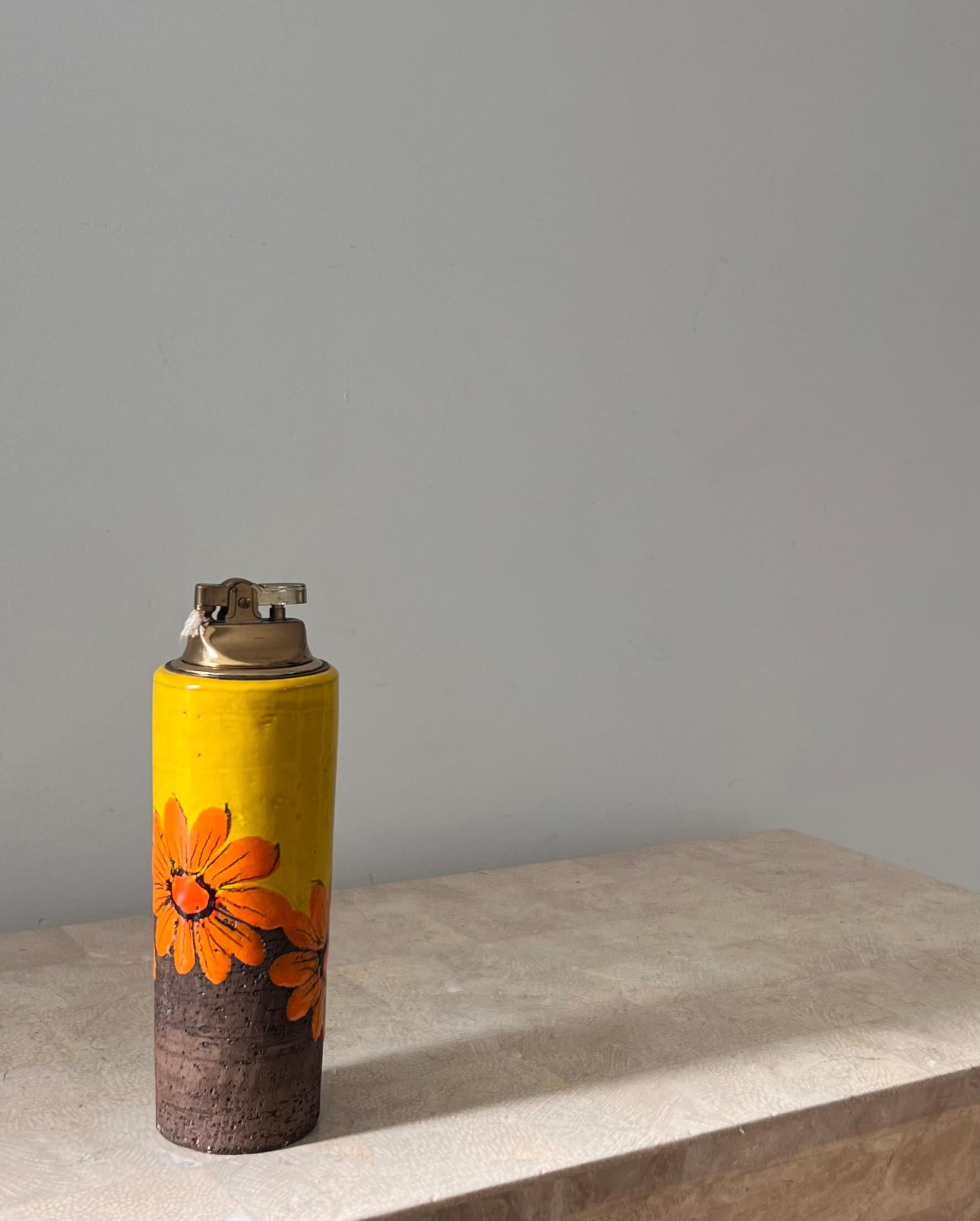 Mid century painted ceramic lighter by Aldo Londi for Bitossi, 1960s For Sale 9