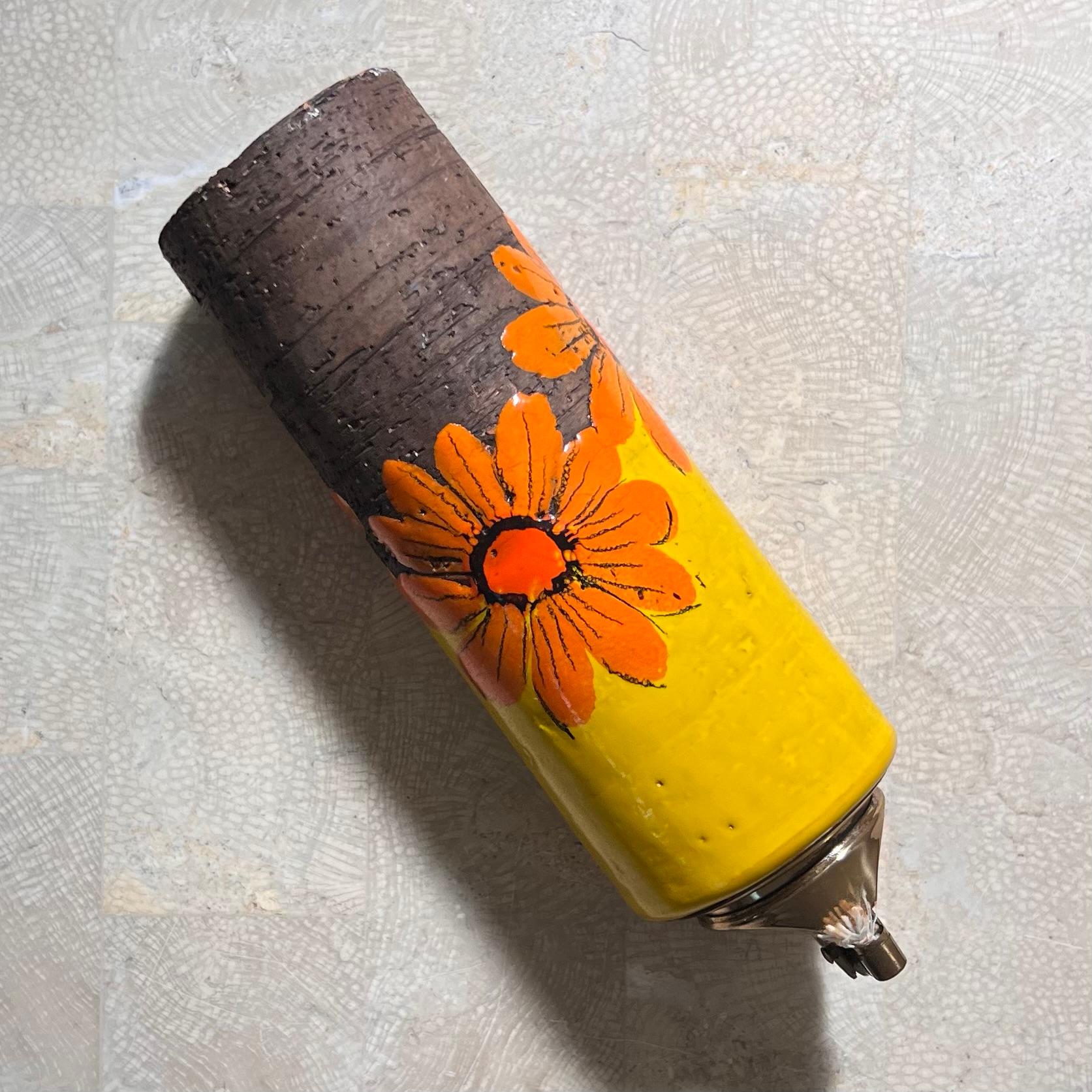 Italian Mid century painted ceramic lighter by Aldo Londi for Bitossi, 1960s For Sale