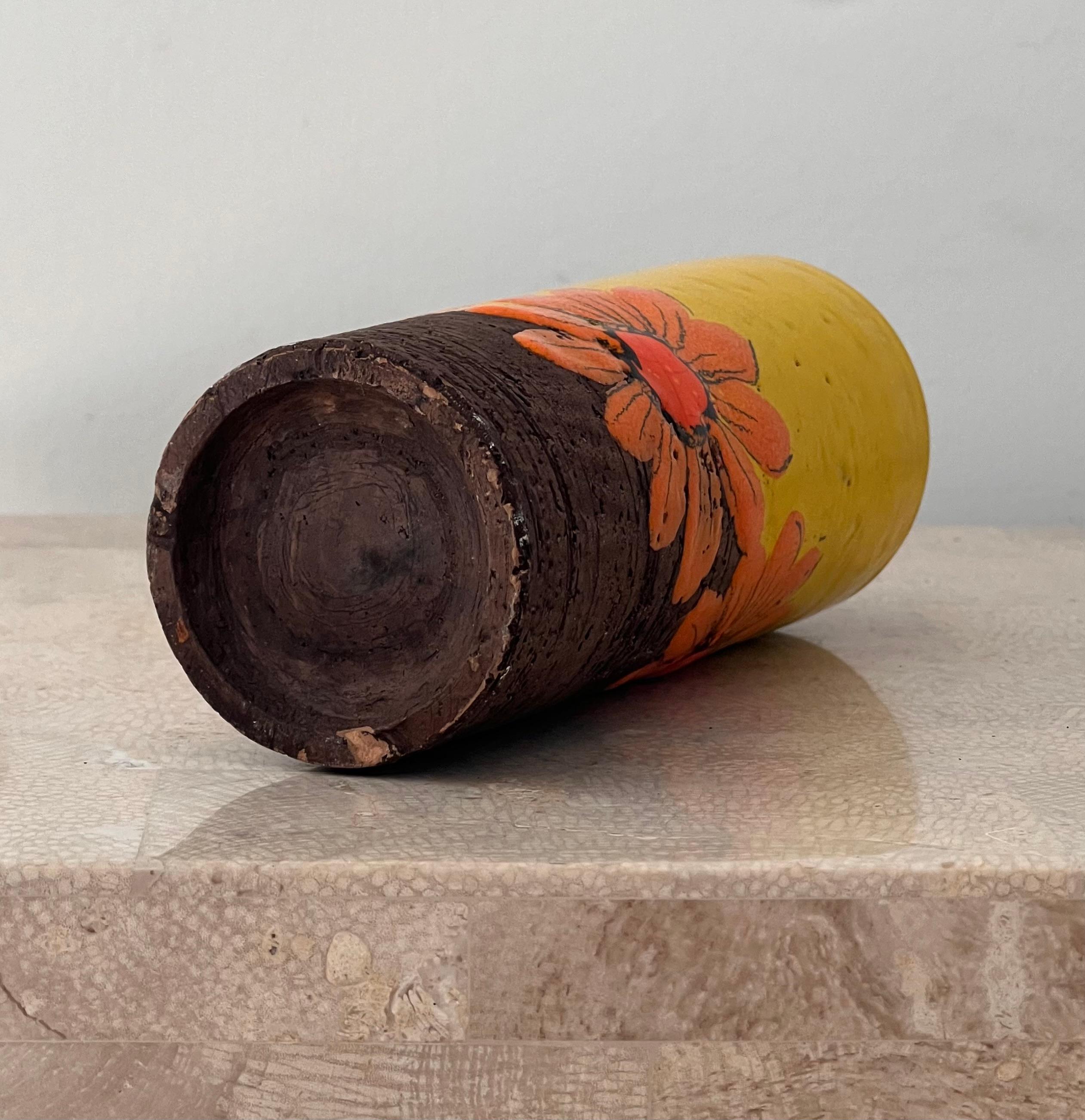 Metal Mid century painted ceramic lighter by Aldo Londi for Bitossi, 1960s For Sale
