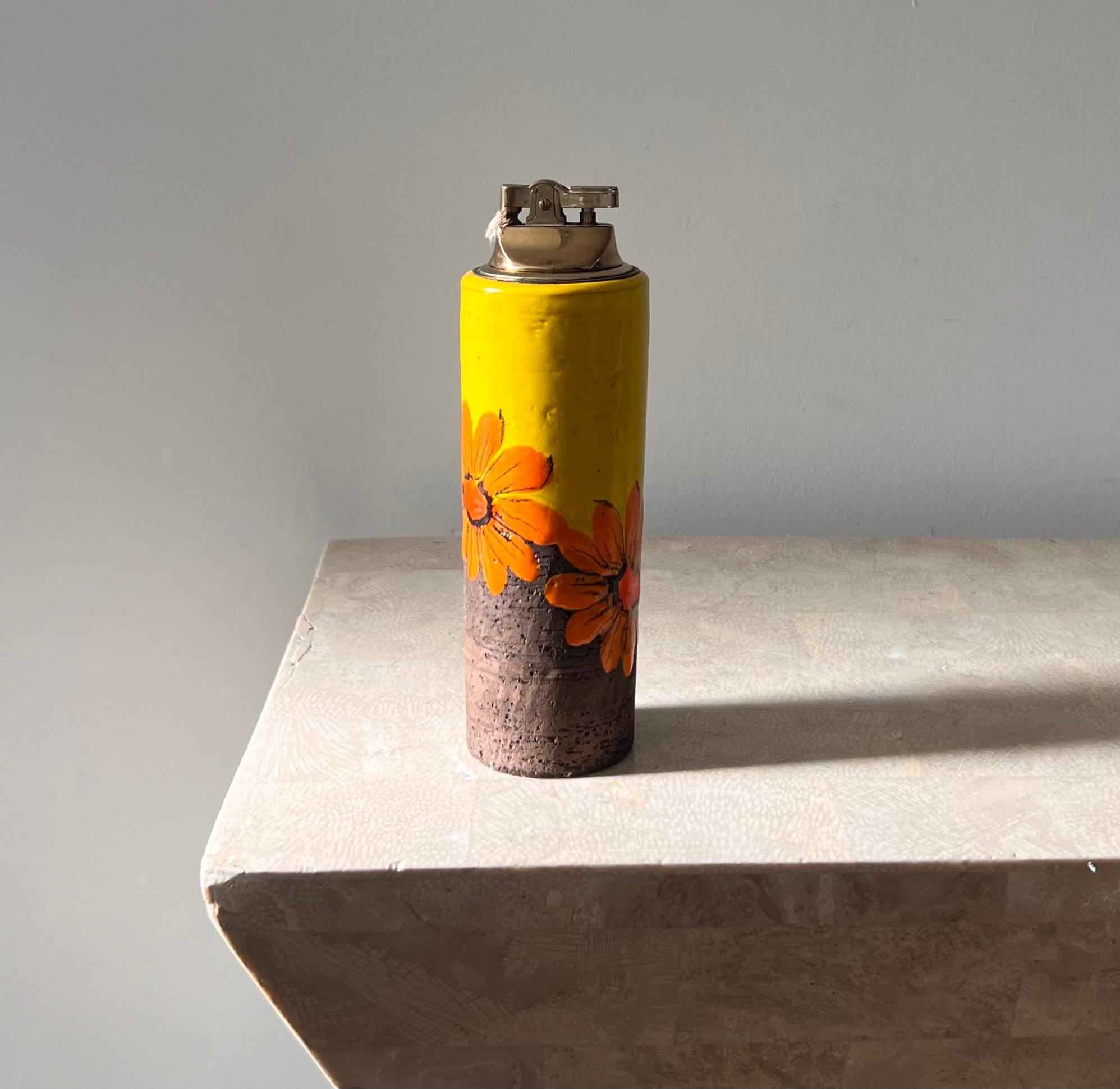 Mid century painted ceramic lighter by Aldo Londi for Bitossi, 1960s For Sale 2