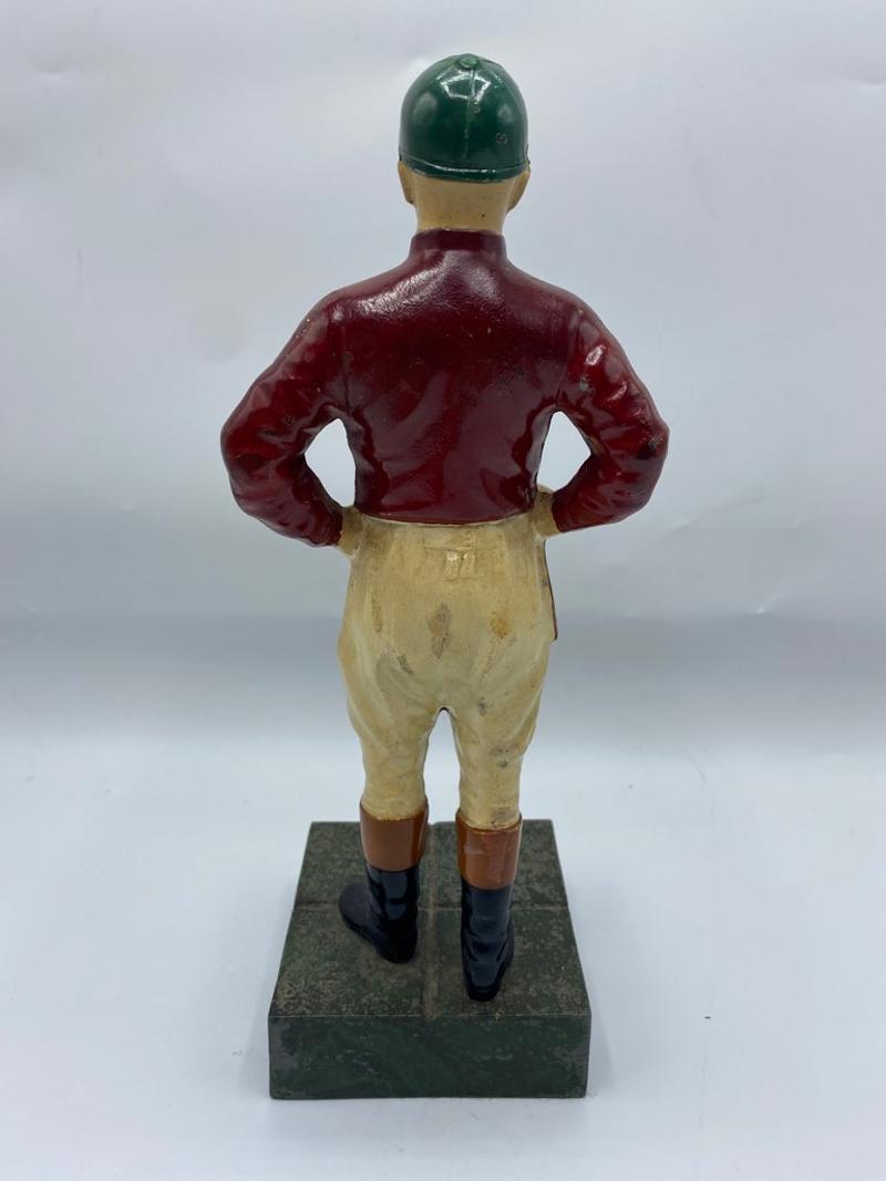 Sporting Art Mid-20th Century Painted Metal Jockey Doorstop/Bookend