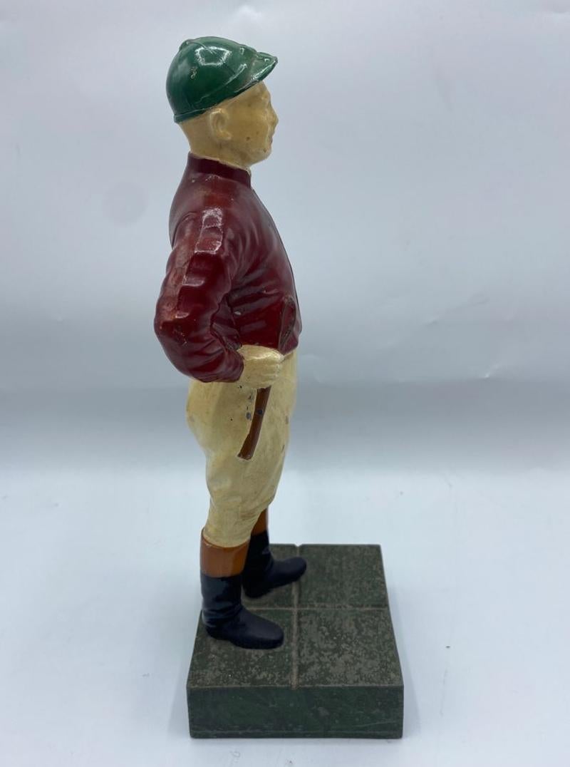 Unknown Mid-20th Century Painted Metal Jockey Doorstop/Bookend