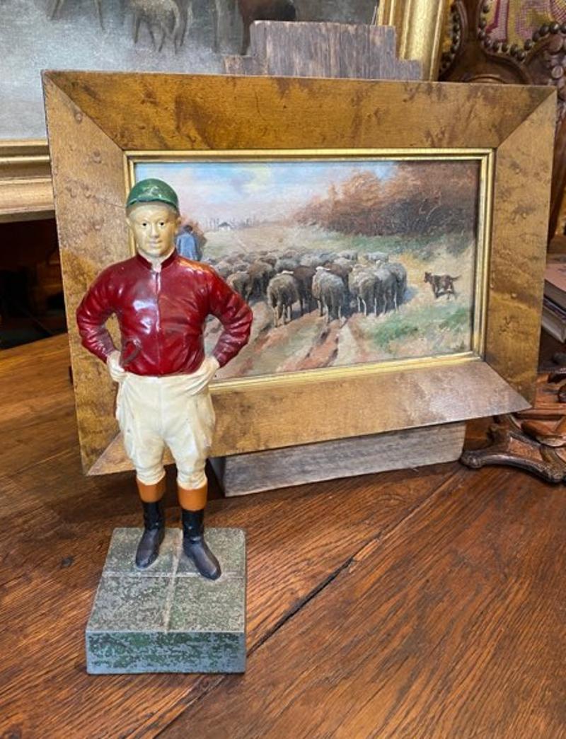Mid-20th Century Painted Metal Jockey Doorstop/Bookend 2