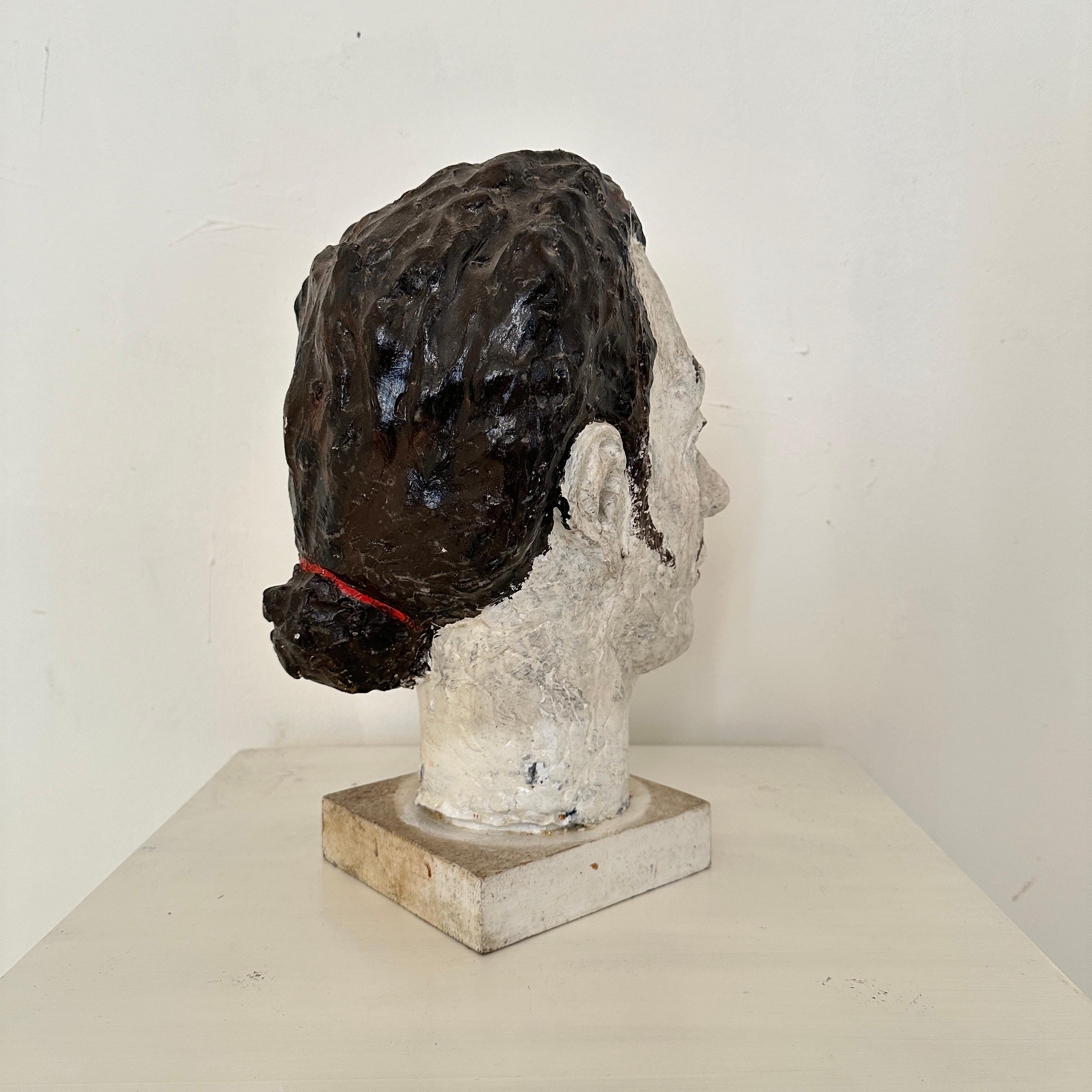 Mid Century Painted Paper Mache Bust of Salvador Dali, Spain, around 1970 For Sale 5
