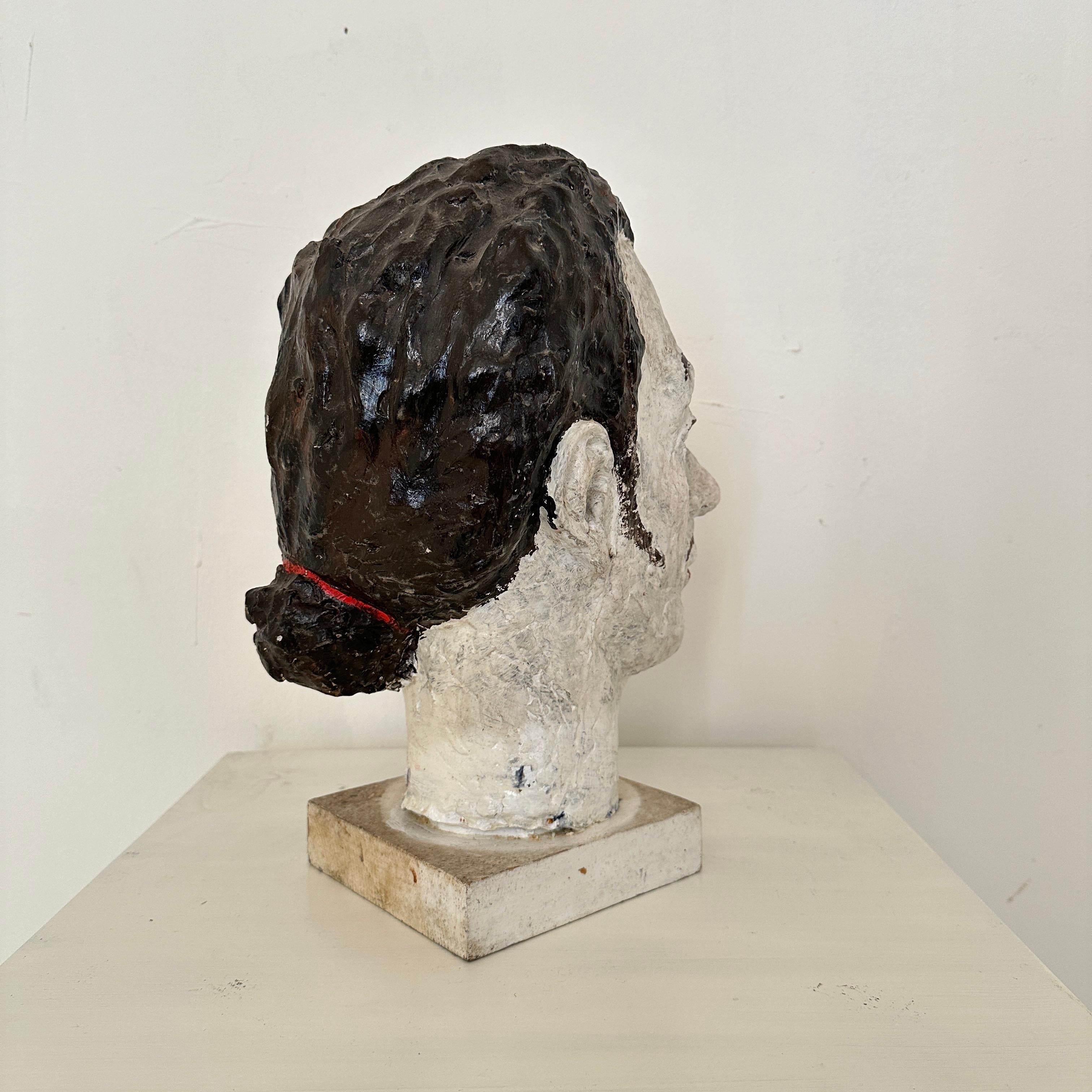 Mid Century Painted Paper Mache Bust of Salvador Dali, Spain, around 1970 For Sale 6