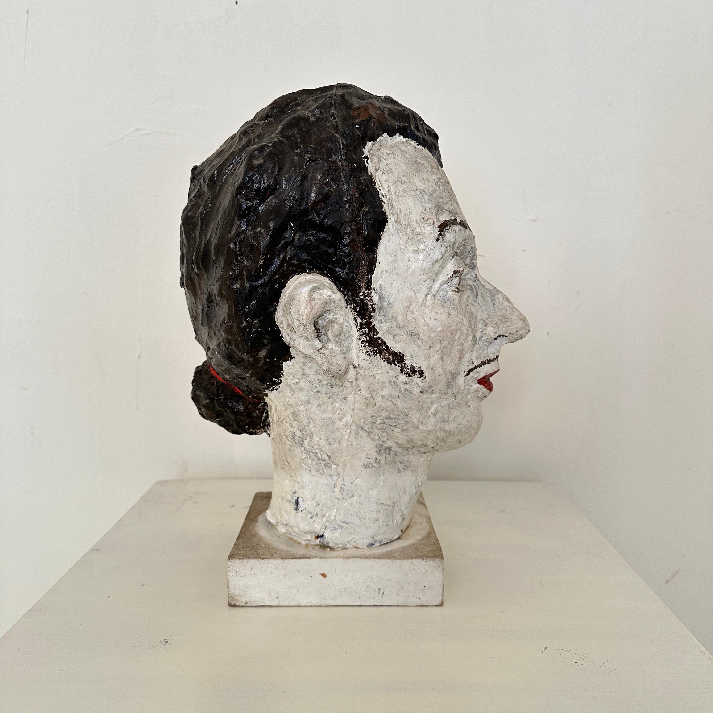 Mid Century Painted Paper Mache Bust of Salvador Dali, Spain, around 1970 For Sale 7