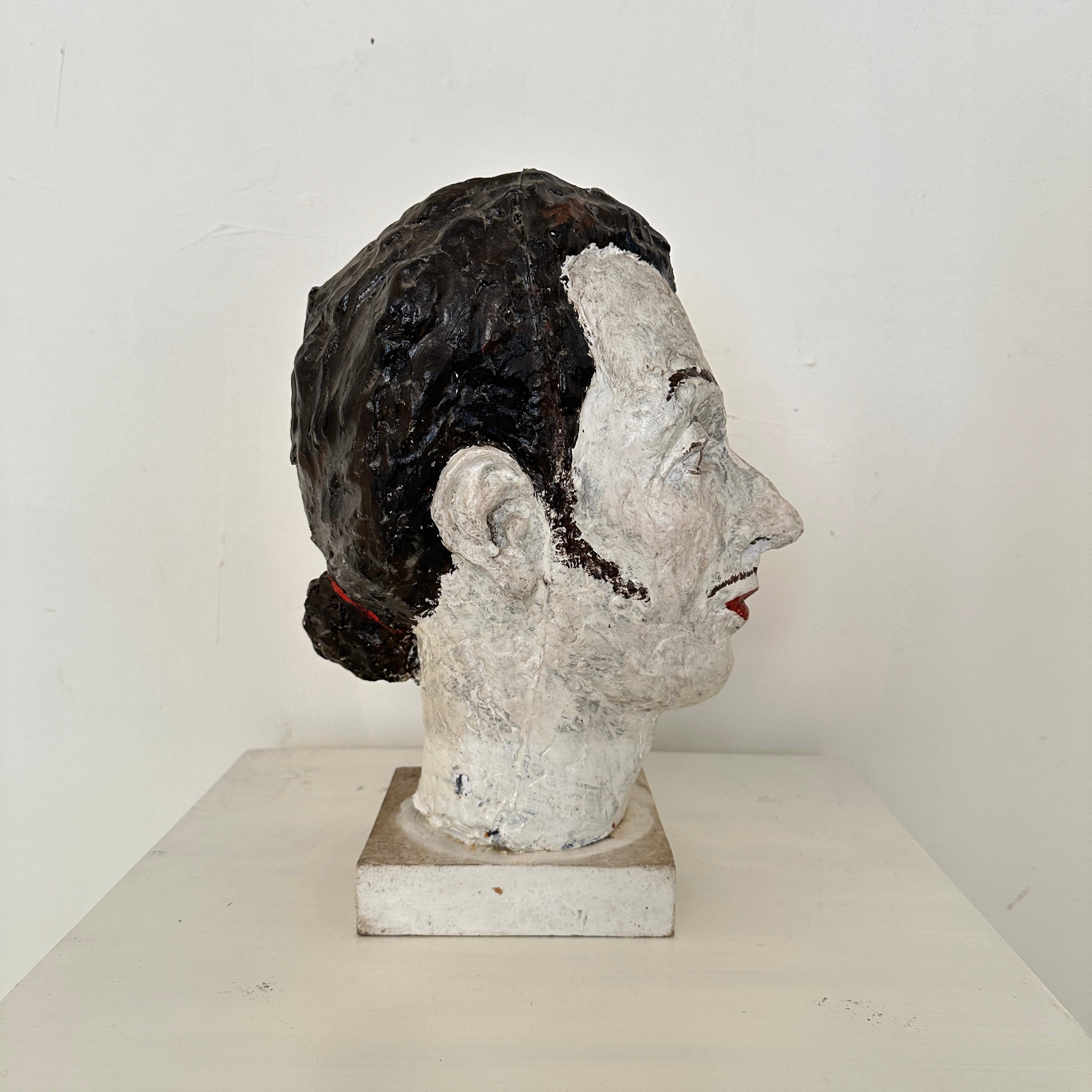 Mid Century Painted Paper Mache Bust of Salvador Dali, Spain, around 1970 For Sale 8