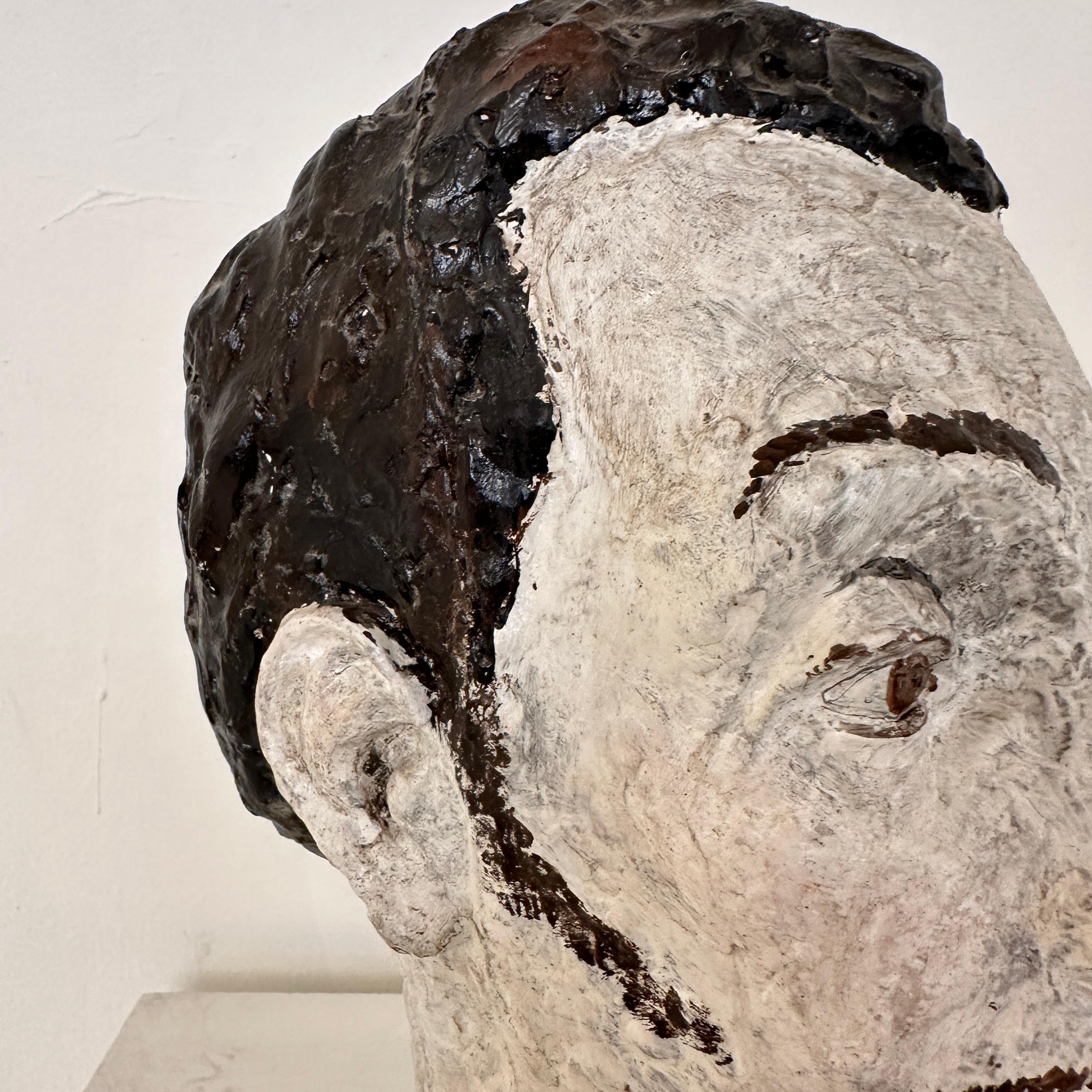 Mid Century Painted Paper Mache Bust of Salvador Dali, Spain, around 1970 For Sale 11