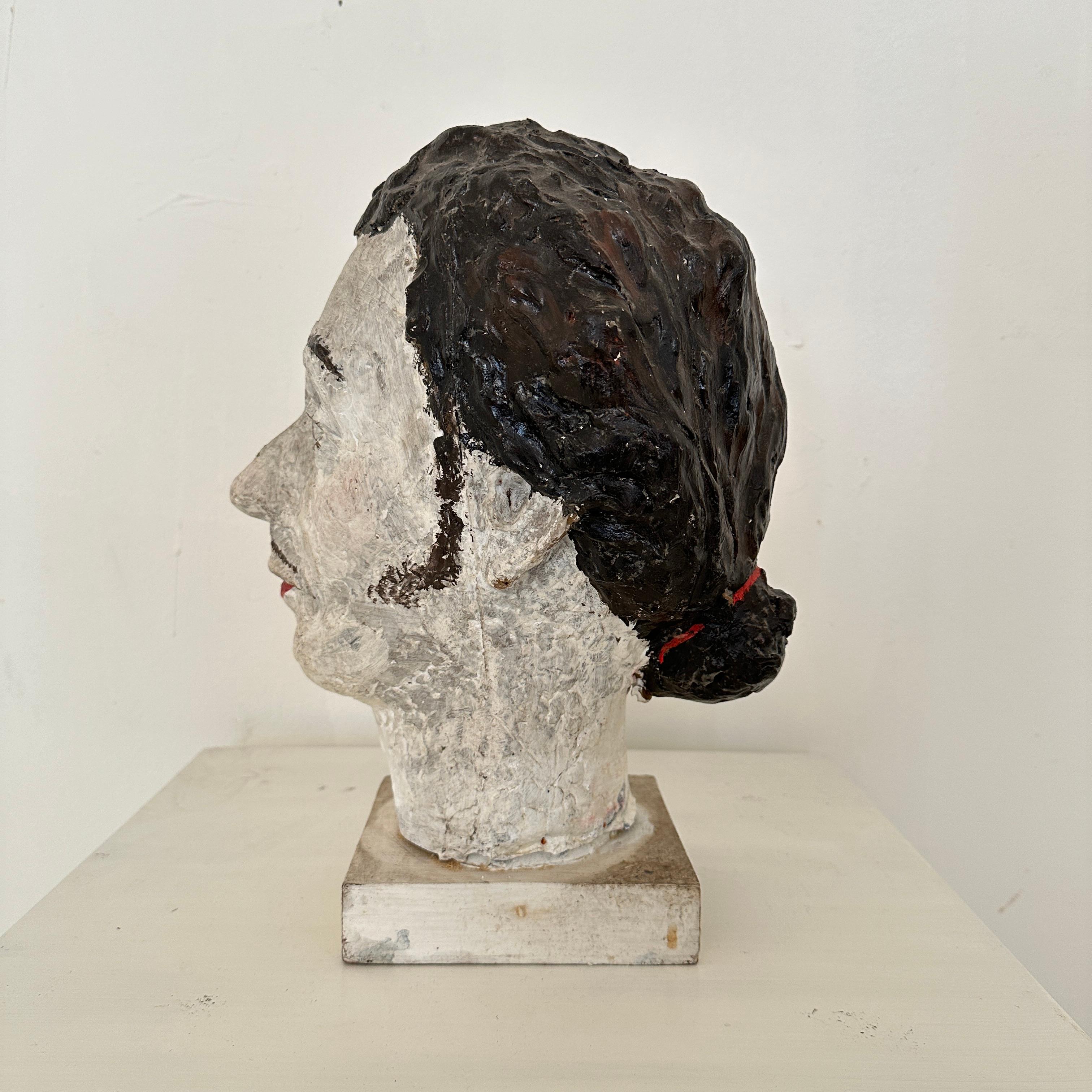 Mid Century Painted Paper Mache Bust of Salvador Dali, Spain, around 1970 In Good Condition For Sale In Berlin, DE