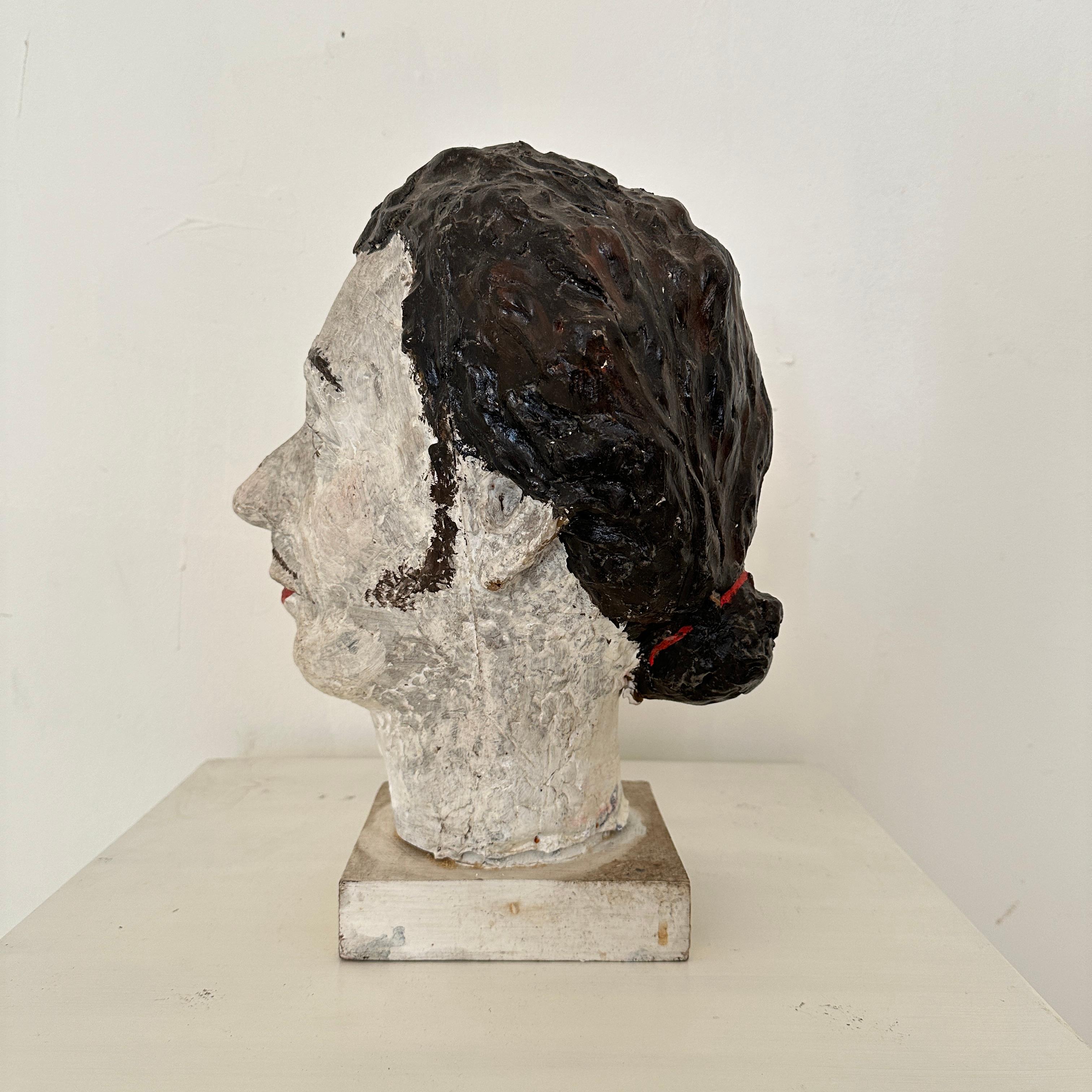 Late 20th Century Mid Century Painted Paper Mache Bust of Salvador Dali, Spain, around 1970 For Sale