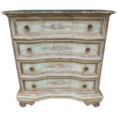 Mid Century Painted Venetian Diminutive Dresser with Marbled Top
