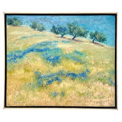 Mid Century Painting Bluebonnets
