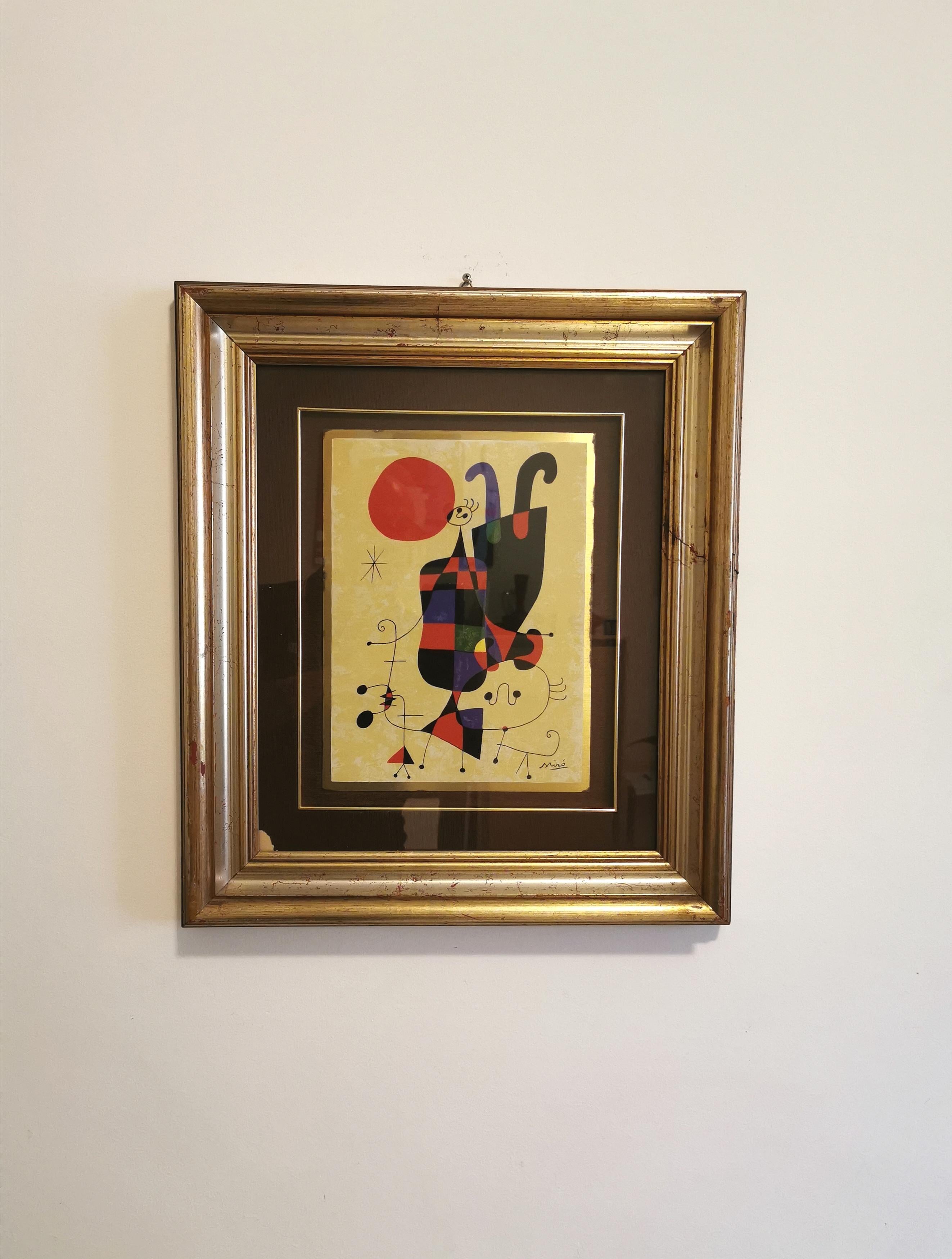 Midcentury painting Figure capovolte by Joan Mirò, 1960s In Good Condition In Palermo, IT