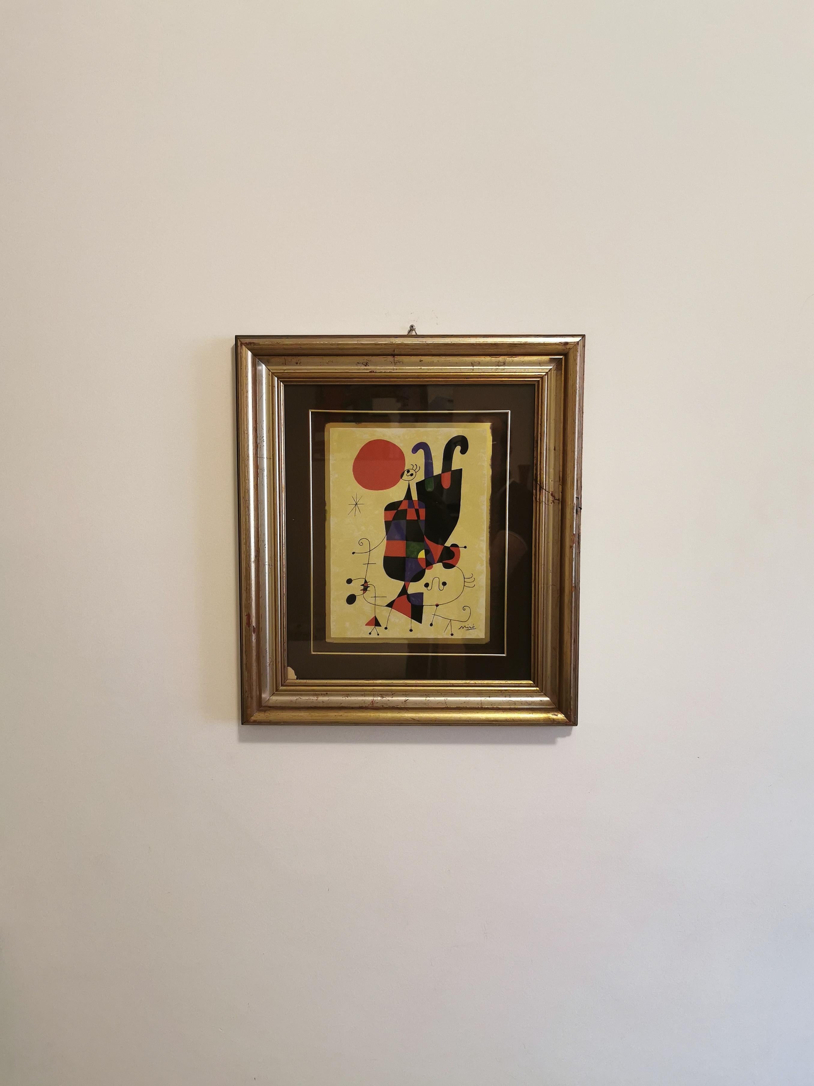 20th Century Midcentury painting Figure capovolte by Joan Mirò, 1960s