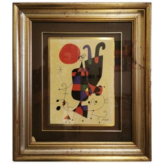 Quadro di metà secolo Figura capovolte di Joan Mirò, anni '60