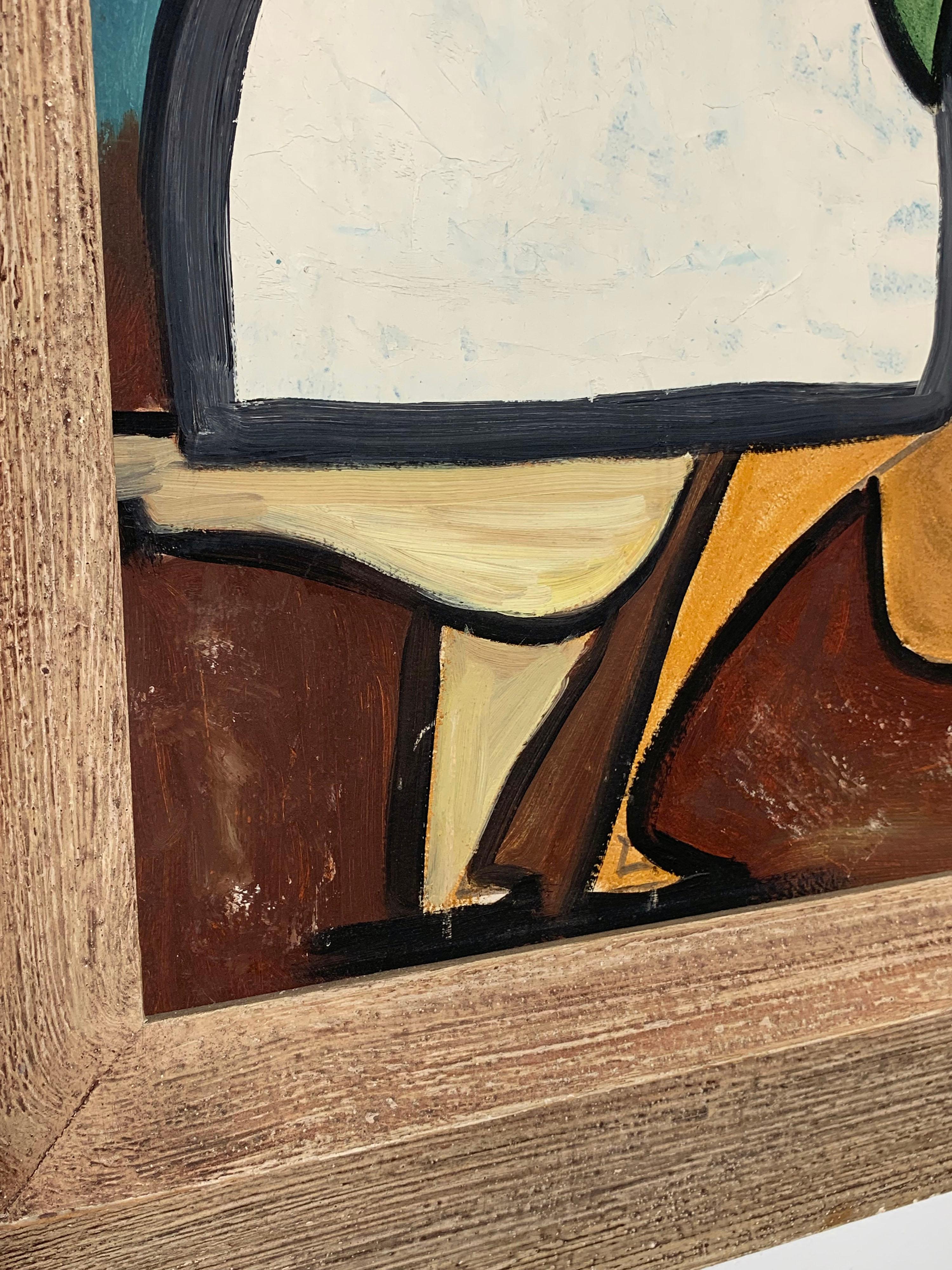 Canadian Mid-Century Painting of Cubist Figures by Roland Fortier, D. 1962