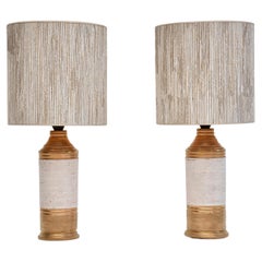 Vintage Mid-century pair ceramic table lamps by Bitossi