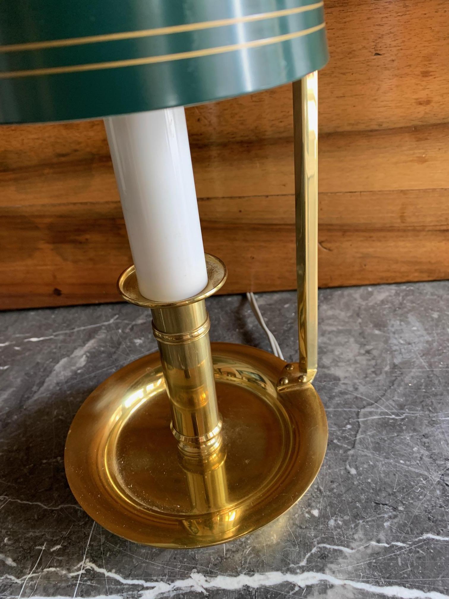 20th Century Mid Century Pair Danish Brass Bouillotte Lamps