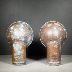 Mid-century Pair Nicro Marine Copper Cowl Air Vents c.1960