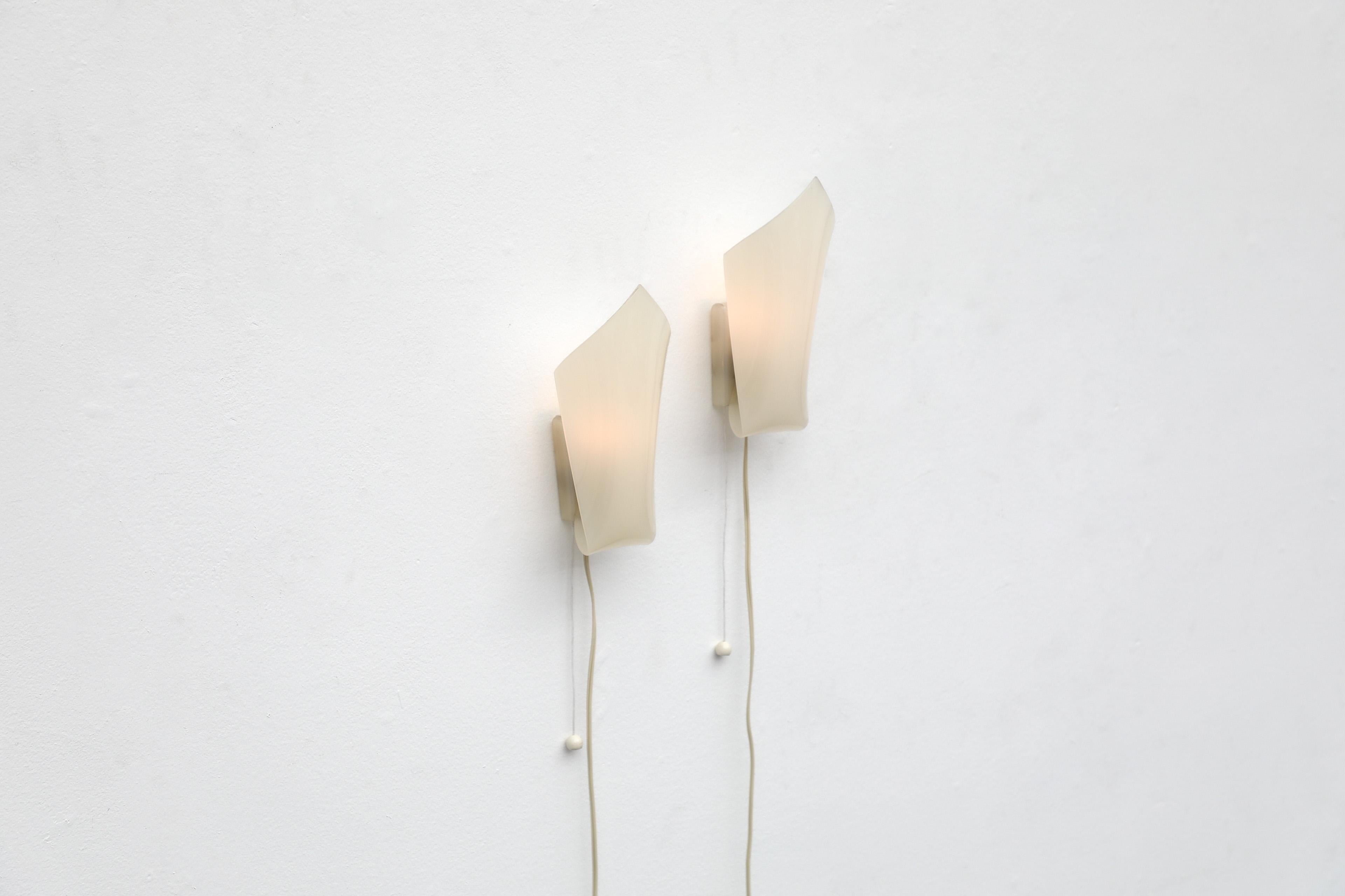 Plexiglass Mid-Century Pair of 1950's Hans Hoffmann-Lederer Plexi Wall Sconces