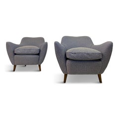 Midcentury Pair of 1950s Italian Armchairs in the Style of Guglielmo Veronesi