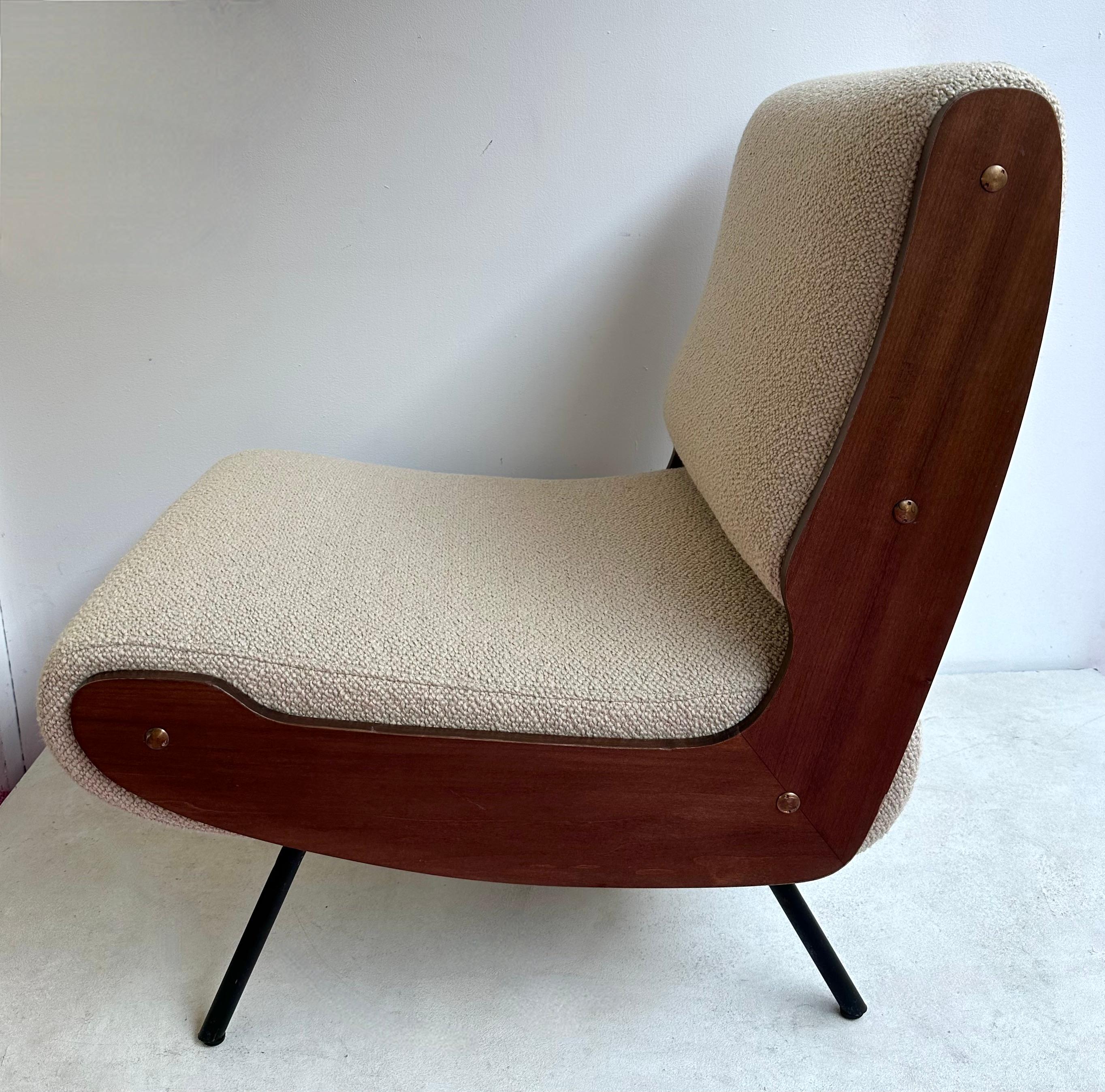 Mid-Century Pair of 836 Wood Armchairs by Gianfranco Frattini, Italy, 1950s 4