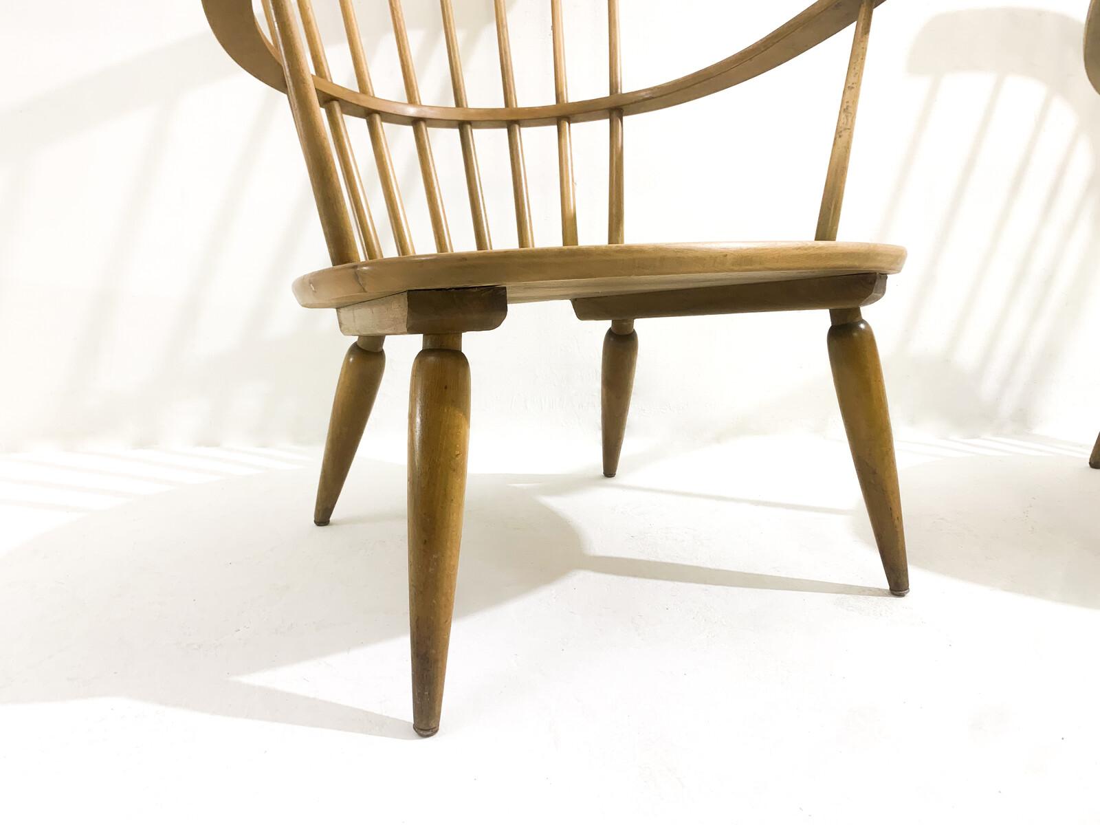 Legno Coppia di poltrone Altheim di Franz Schuster per Wiesner-Hager, 1950 in vendita