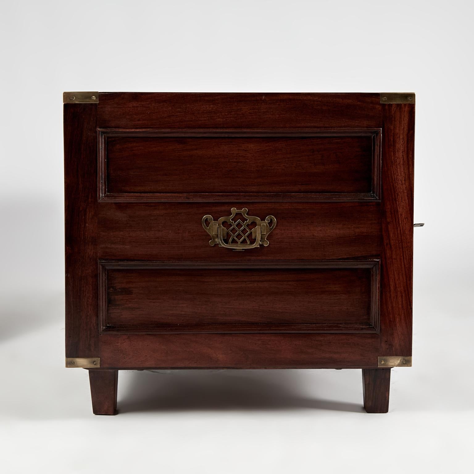 Mid Century Pair of Anglo Indian Campaign Night Stands For Sale 10
