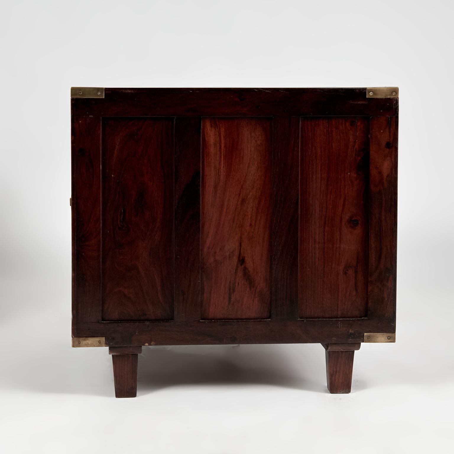 Mid Century Pair of Anglo Indian Campaign Night Stands For Sale 11