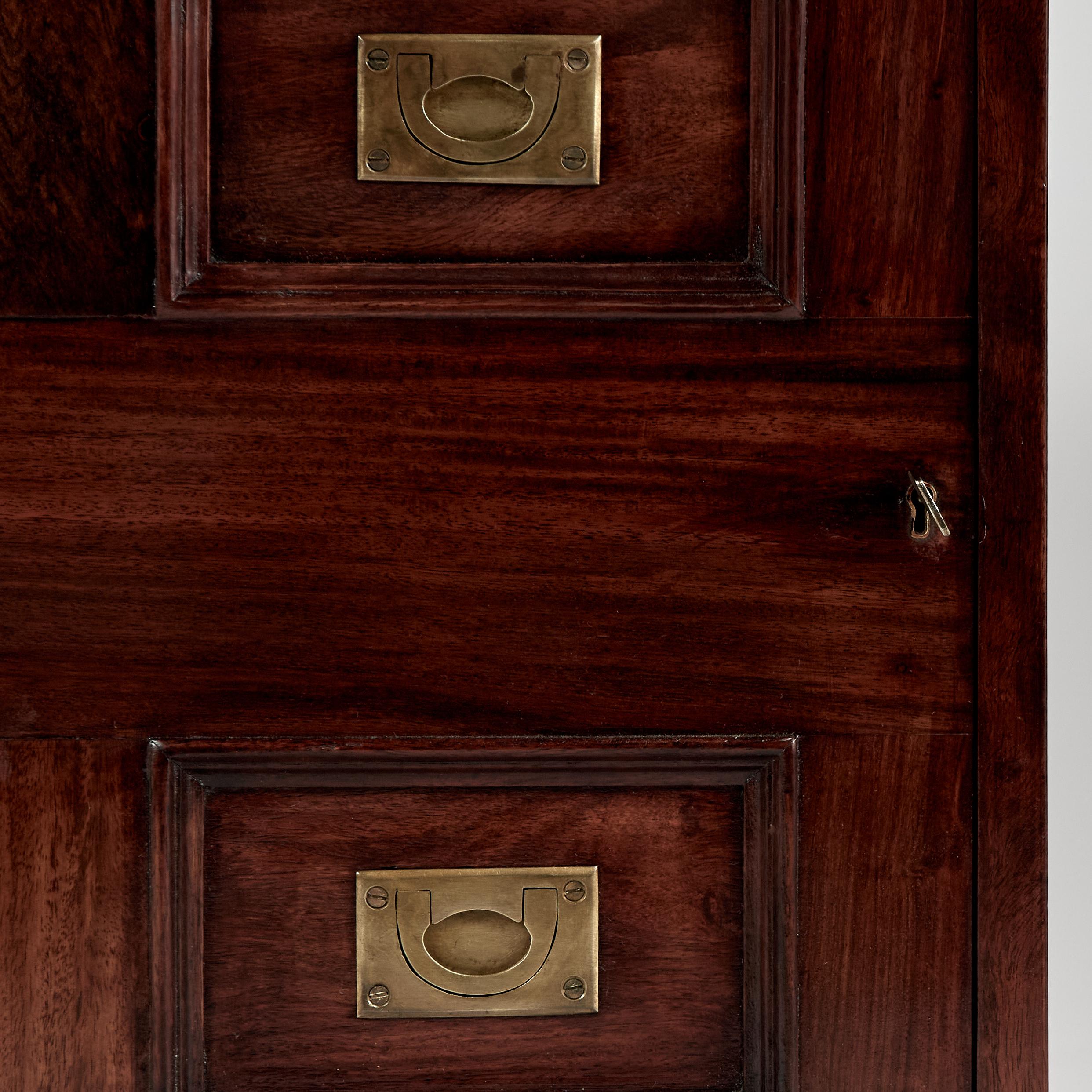 Mid Century Pair of Anglo Indian Campaign Night Stands In Good Condition For Sale In Palm Beach, FL