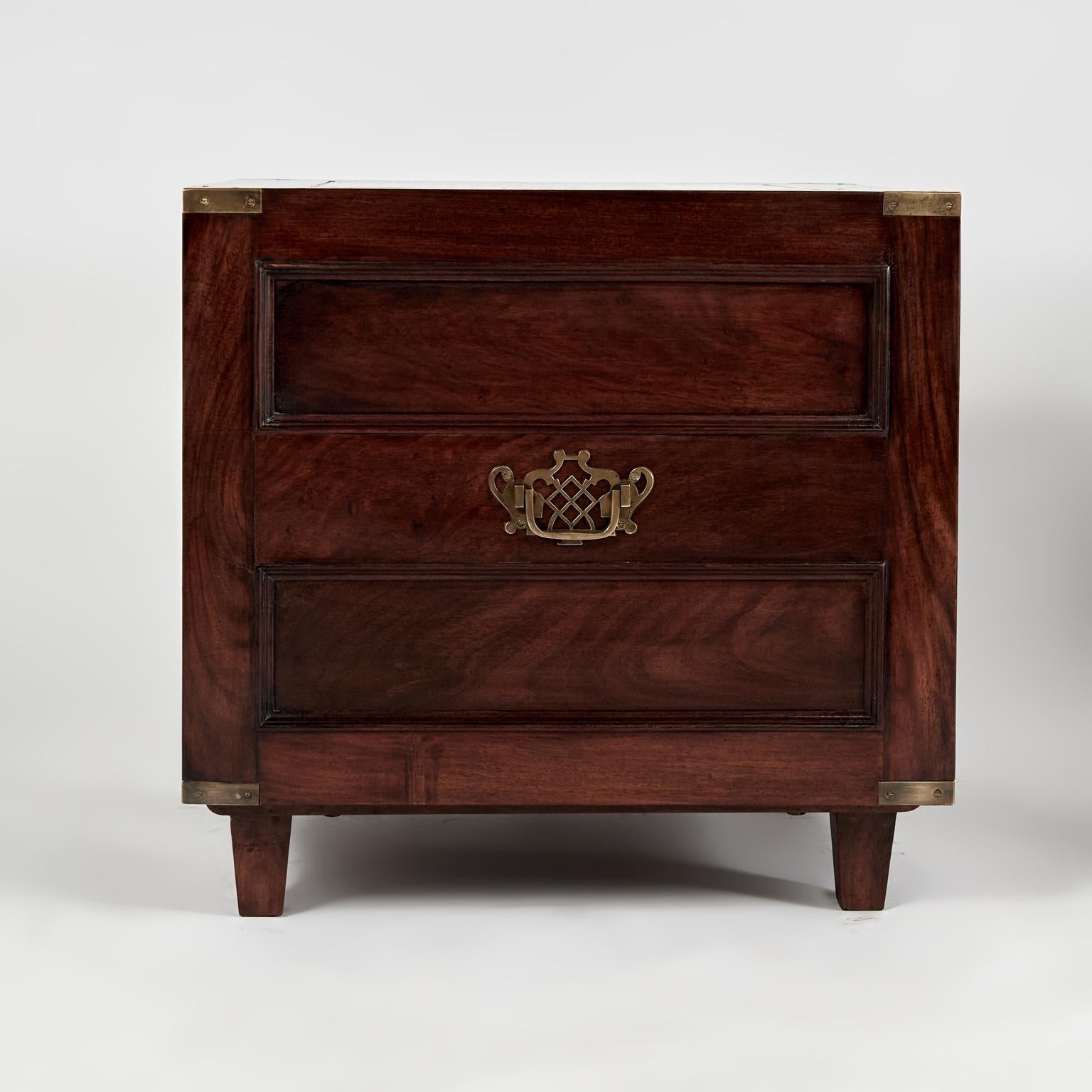 Mid Century Pair of Anglo Indian Campaign Night Stands For Sale 2