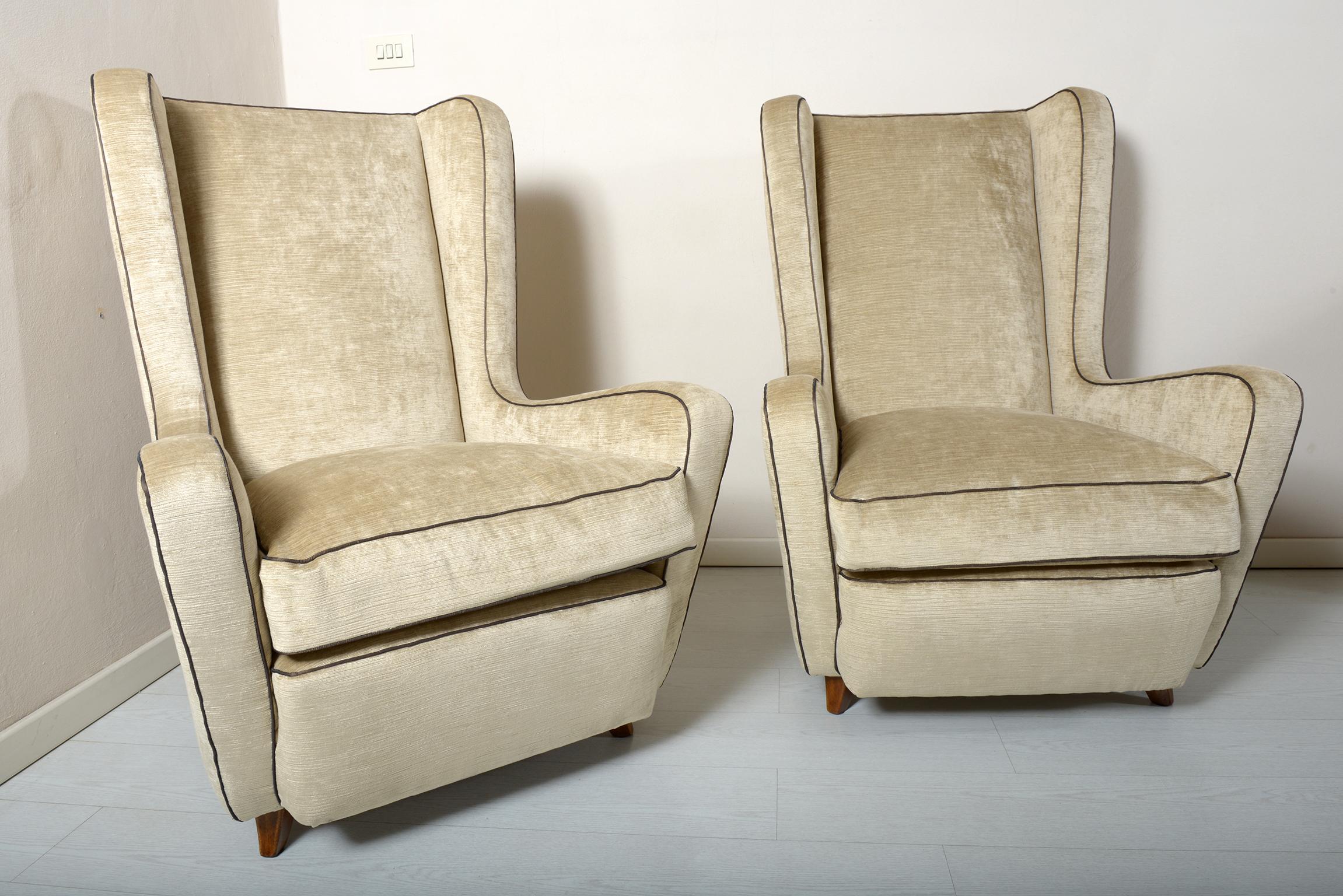 Mid-Century Modern Midcentury Pair of Armchairs by Arch, Gamberini Florence
