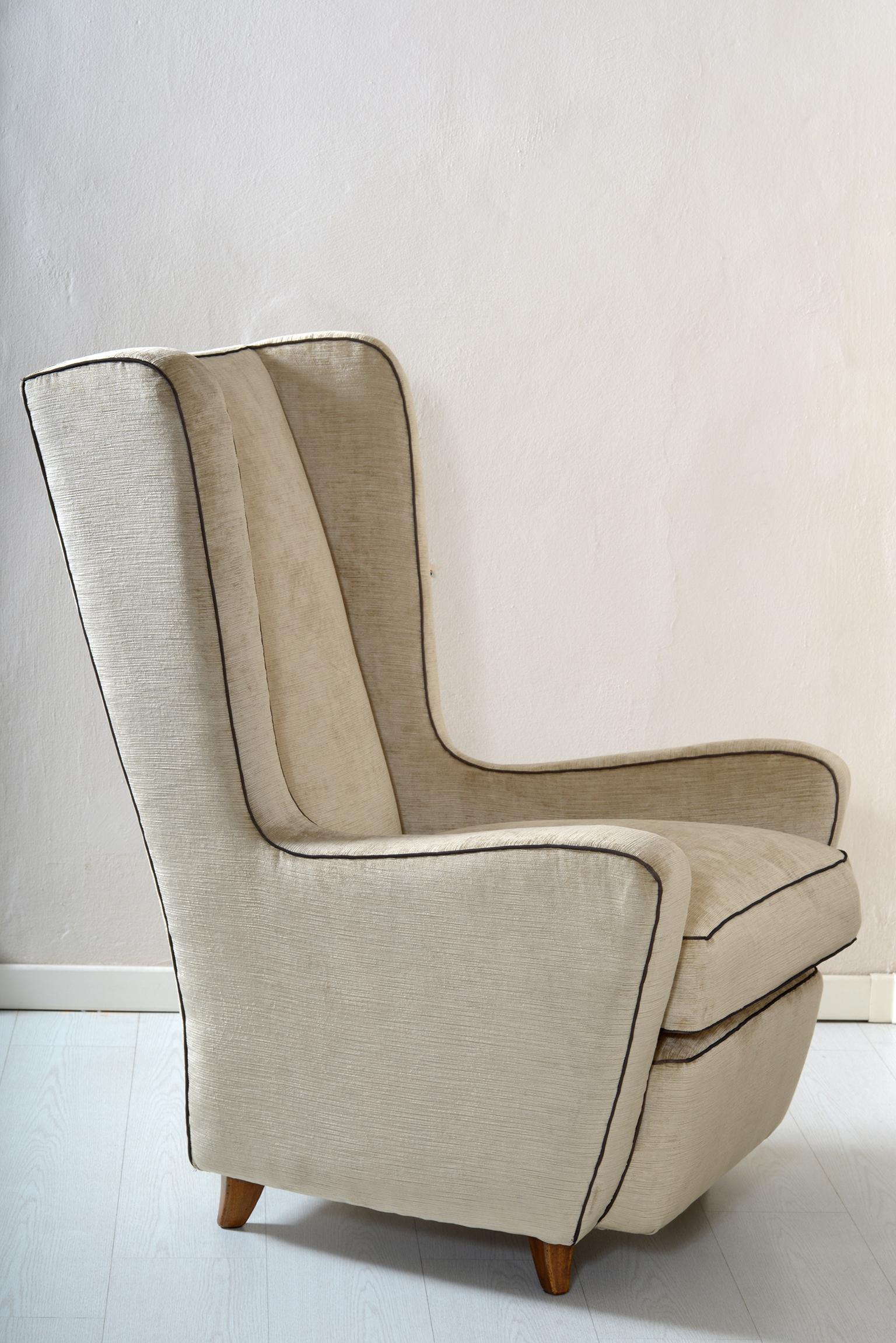 Midcentury Pair of Armchairs by Arch, Gamberini Florence In Distressed Condition In Firenze, Toscana