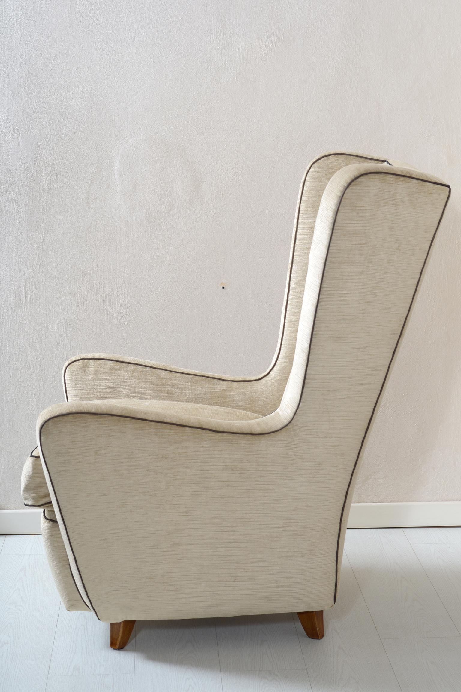 Velvet Midcentury Pair of Armchairs by Arch, Gamberini Florence