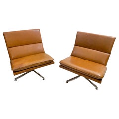 Mid-Century  Pair of Armchairs by Georges van rijck, Beaufort, Vegan Leather