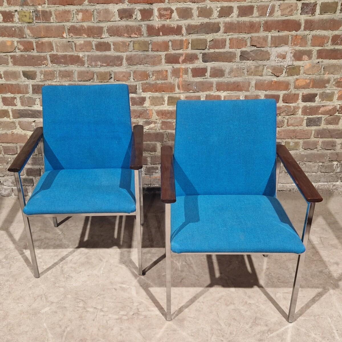 Mid century pair of Armchairs by Sigvard Bernadotte, 1960's In Good Condition For Sale In Brussels , BE