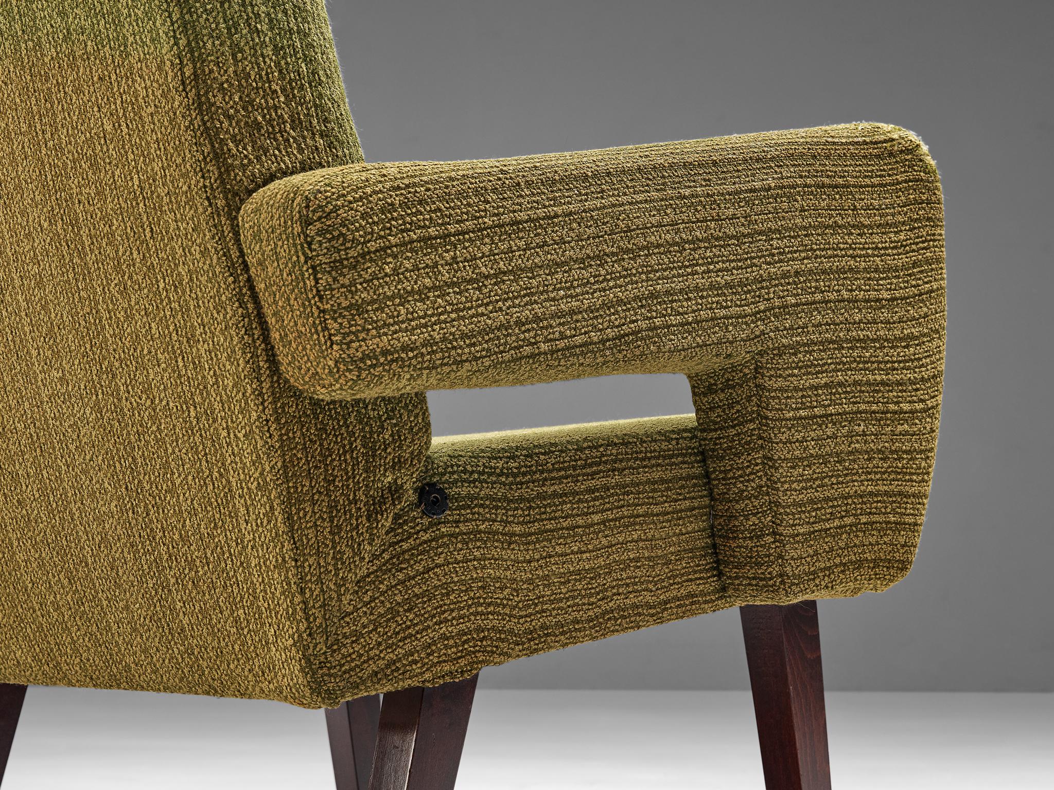 olive green mid century chair