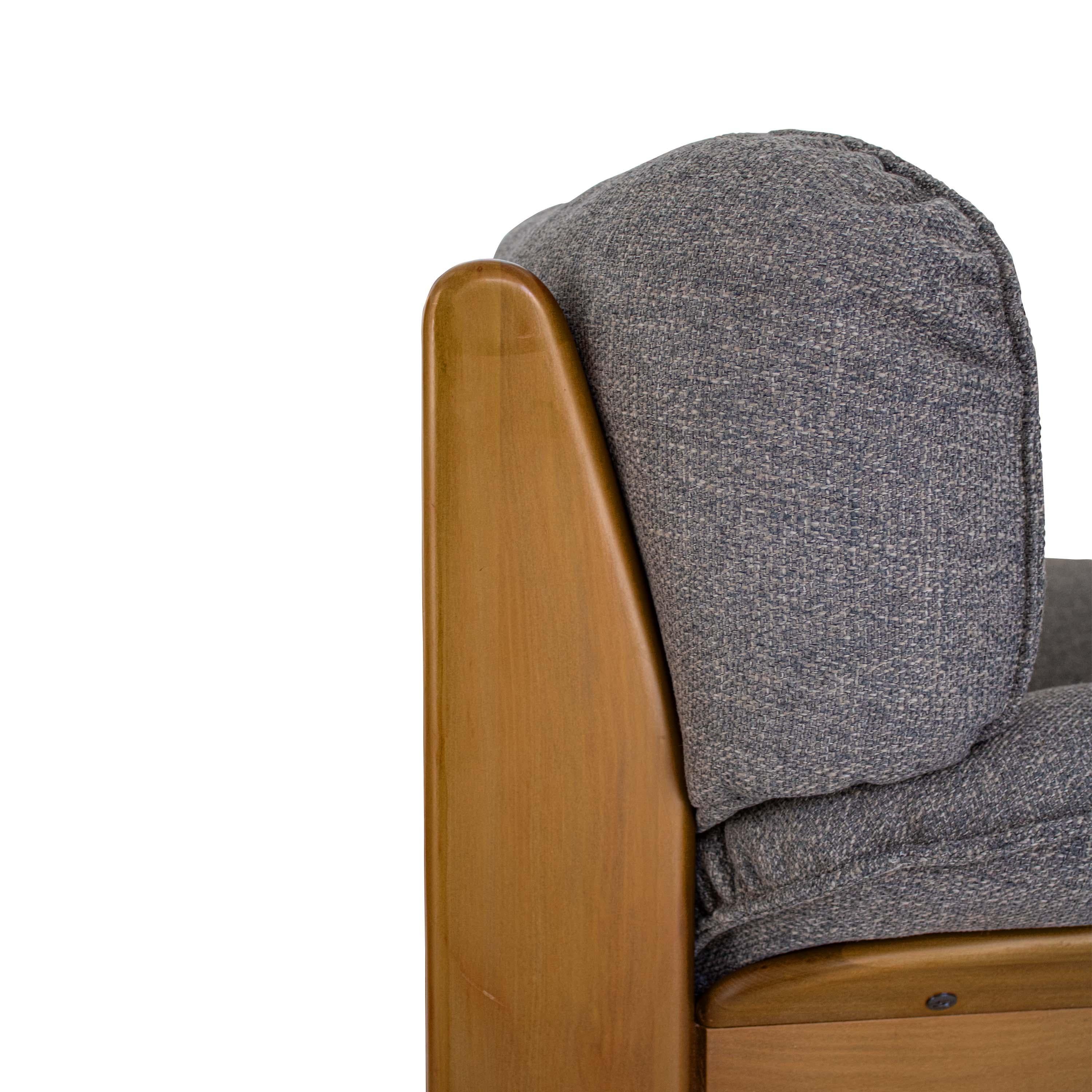 Laine Paire de fauteuils du milieu du siècle dans le style d'Afra et de Tobia Scarpa, Italie, 1970 en vente