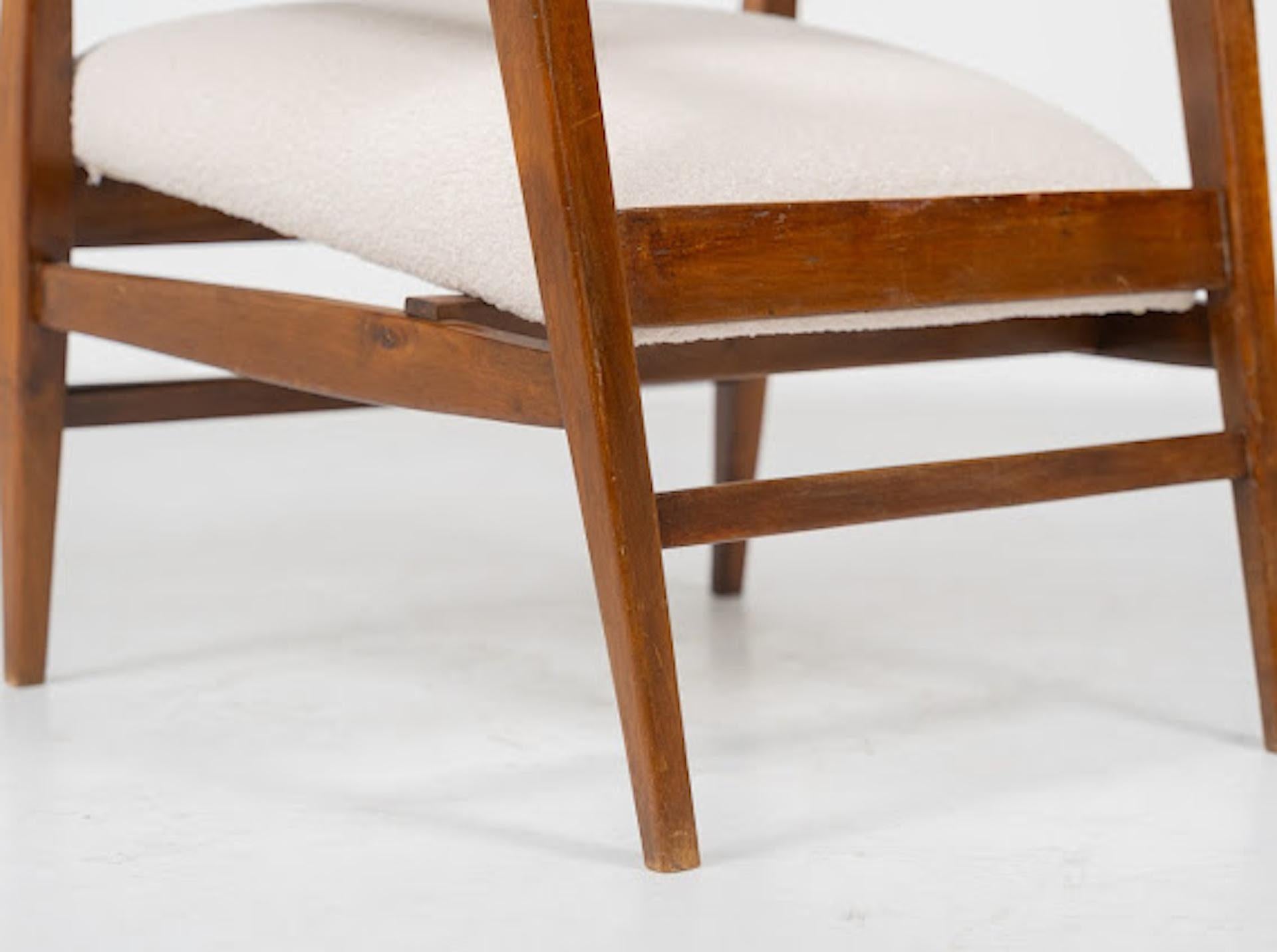 Coppia di poltrone di metà secolo, Wood e Fabrice, Italia, anni '60 in vendita 5